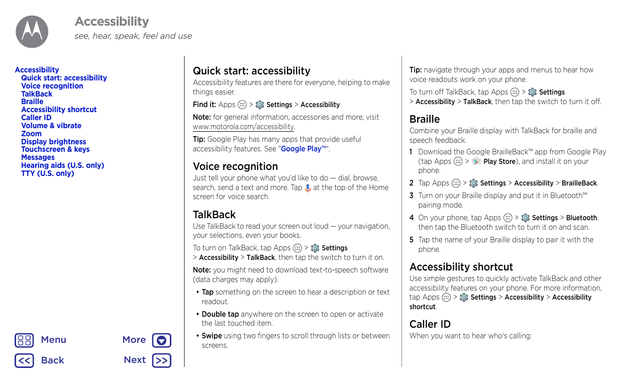 Accessibilitysee, hear, speak, feel and useQuick start: accessibilityAccessibilityQuick start: accessibilityVoice recognitionTal