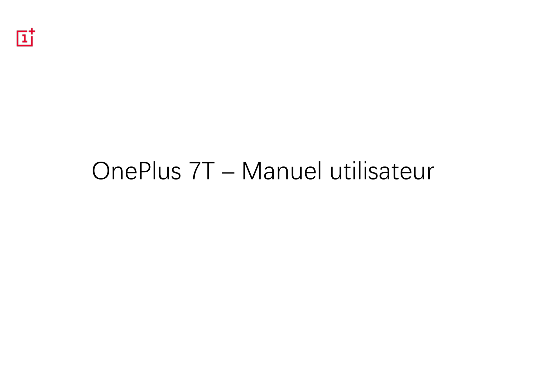OnePlus 7T – Manuel utilisateur