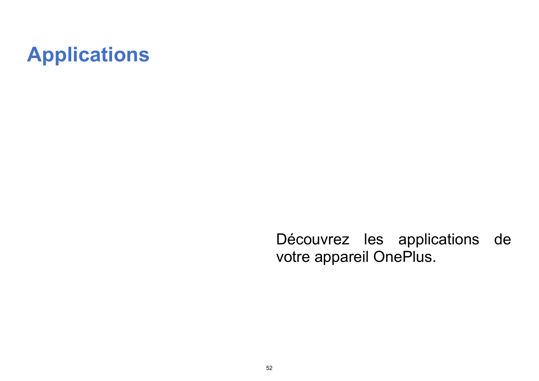 ApplicationsDécouvrez les applications devotre appareil OnePlus.52