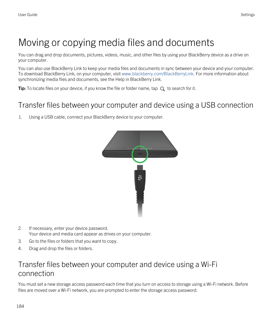 User GuideSettingsMoving or copying media files and documentsYou can drag and drop documents, pictures, videos, music, and other