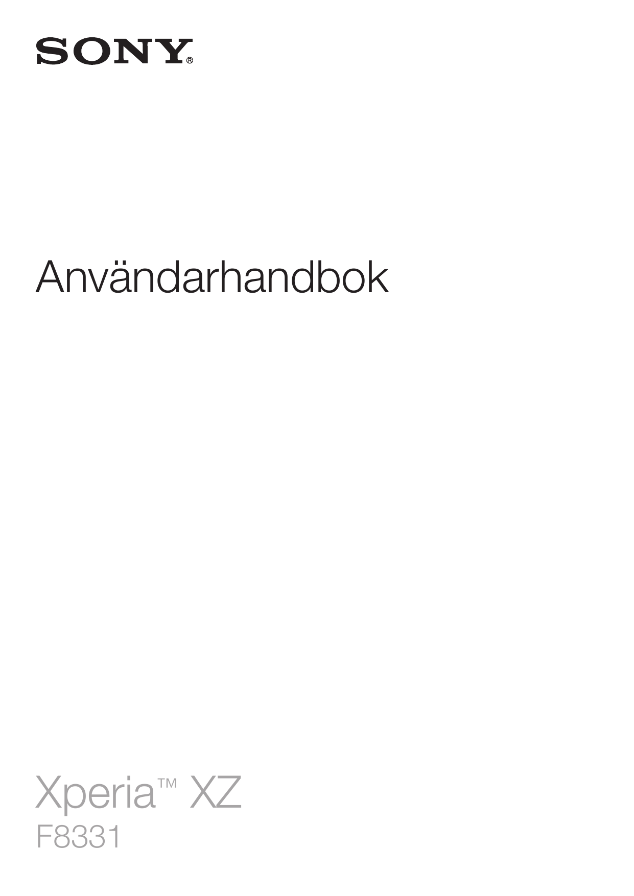 AnvändarhandbokXperia™ XZF8331