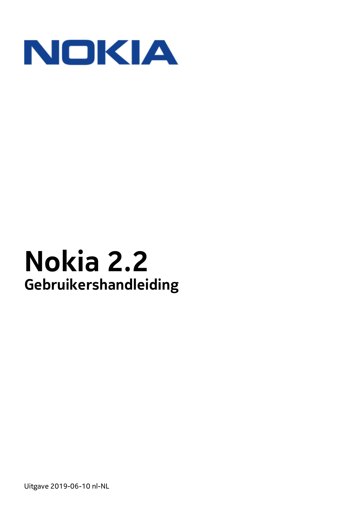 Nokia 2.2GebruikershandleidingUitgave 2019-06-10 nl-NL