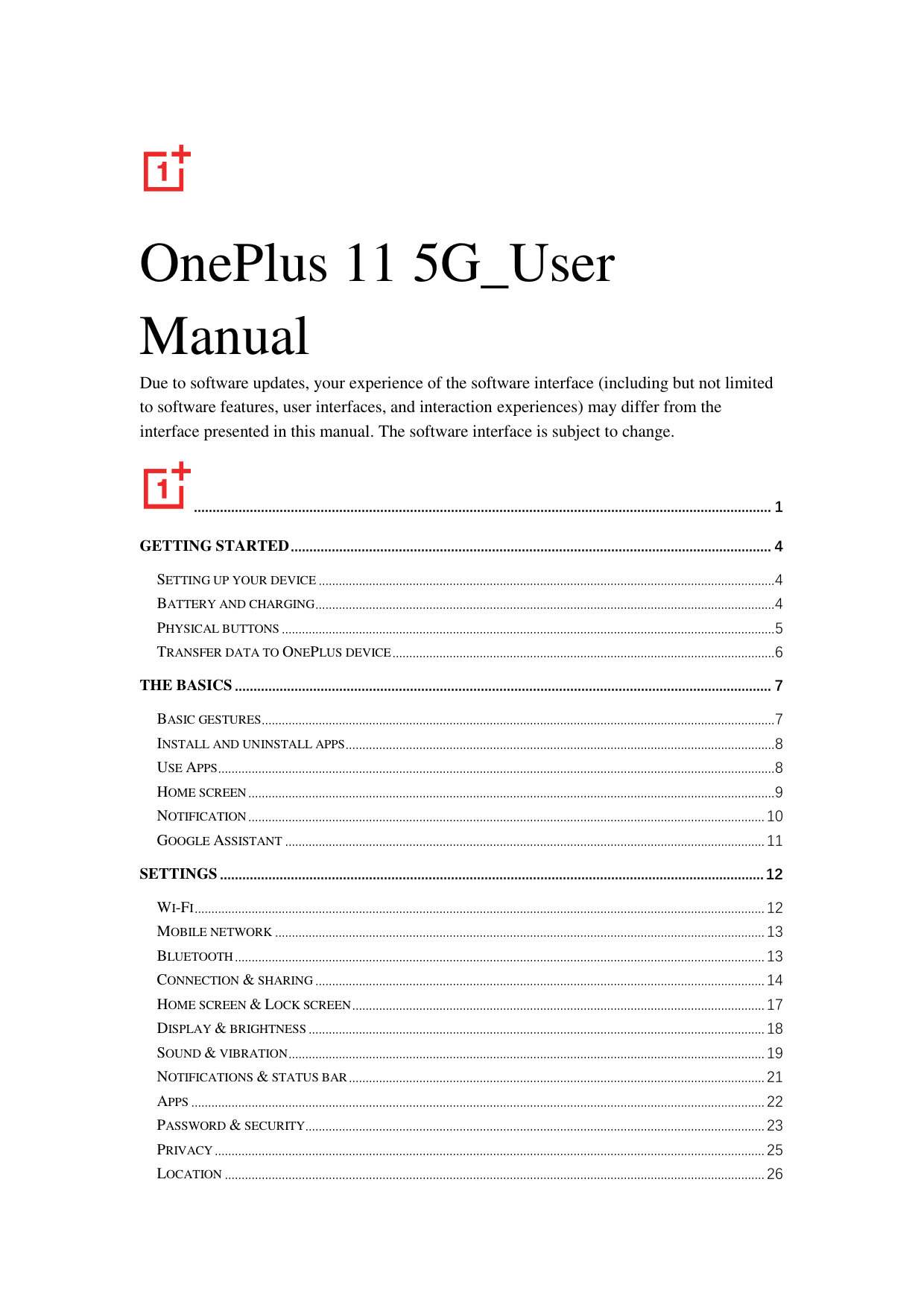 OnePlus 11 5G_UserManualDue to software updates, your experience of the software interface (including but not limitedto software