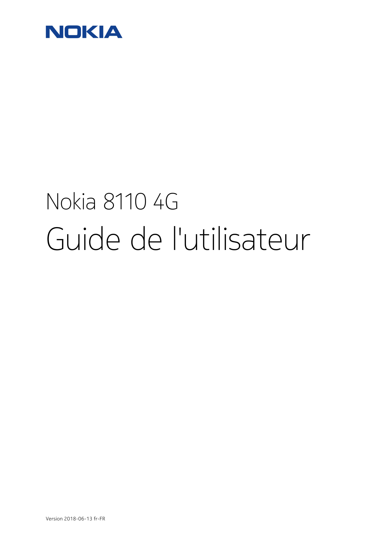 Nokia 8110 4GGuide de l'utilisateurVersion 2018-06-13 fr-FR