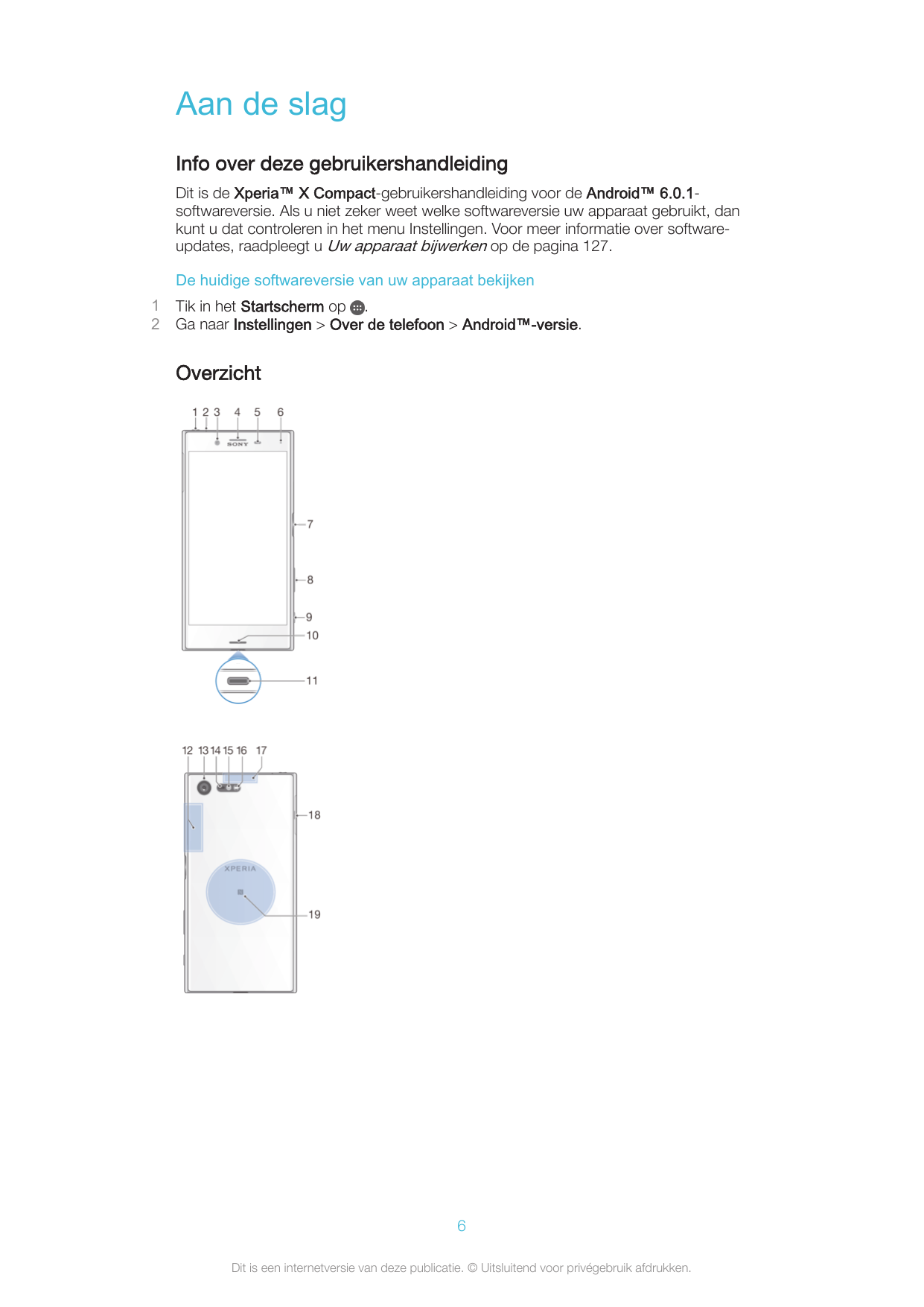 Aan de slagInfo over deze gebruikershandleidingDit is de Xperia™ X Compact-gebruikershandleiding voor de Android™ 6.0.1softwarev