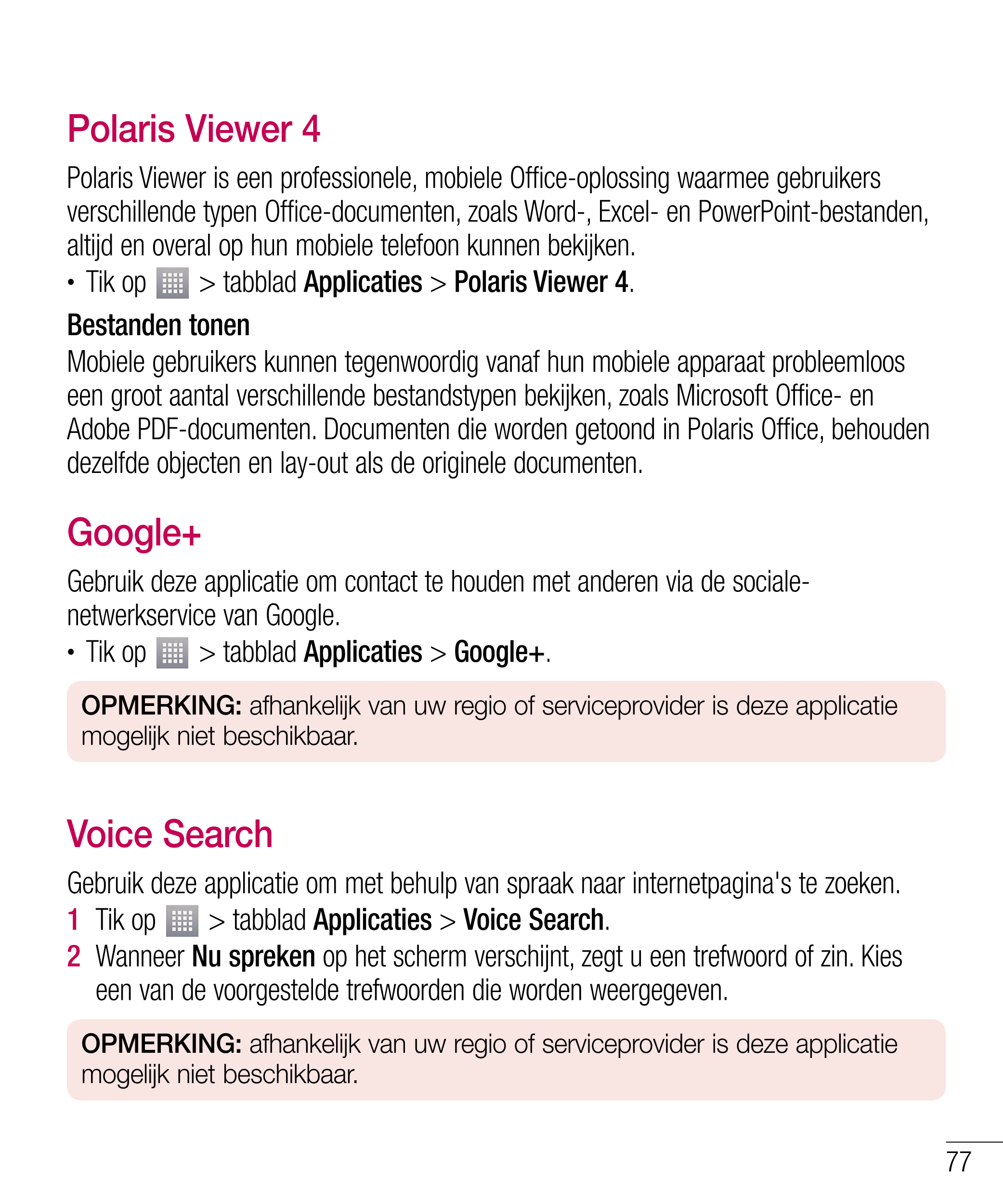 Polaris Viewer 4
Polaris Viewer is een professionele, mobiele Office-oplossing waarmee gebruikers 
verschillende typen Office-do