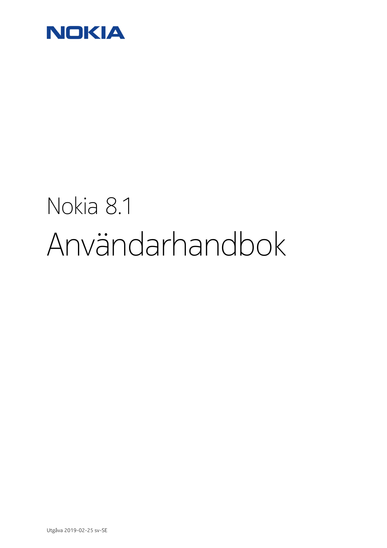 Nokia 8.1AnvändarhandbokUtgåva 2019-02-25 sv-SE