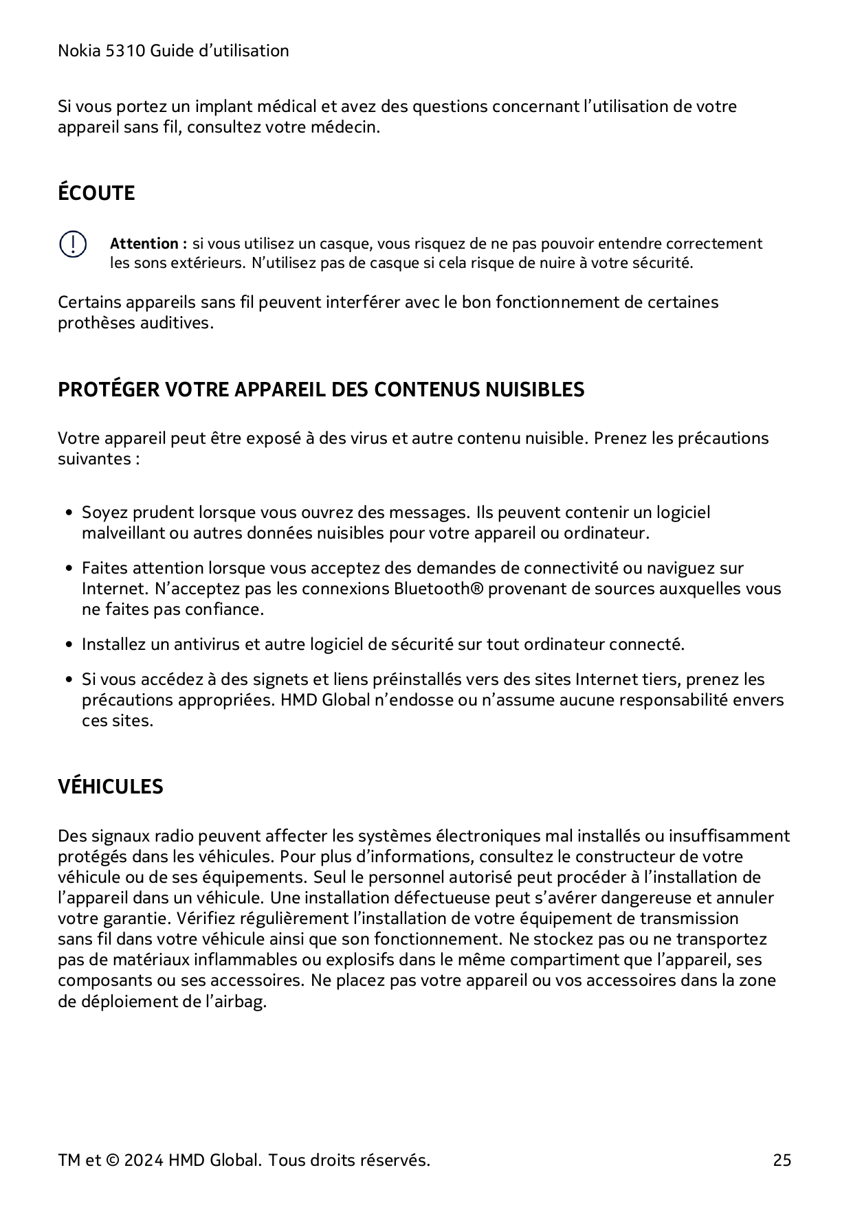 Nokia 5310 Guide d’utilisationSi vous portez un implant médical et avez des questions concernant l’utilisation de votreappareil 