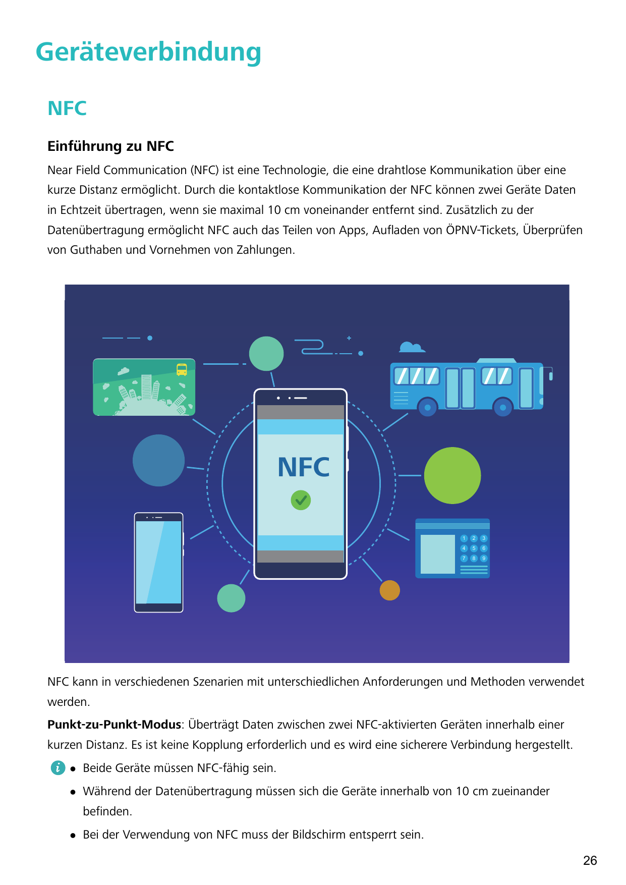 GeräteverbindungNFCEinführung zu NFCNear Field Communication (NFC) ist eine Technologie, die eine drahtlose Kommunikation über e