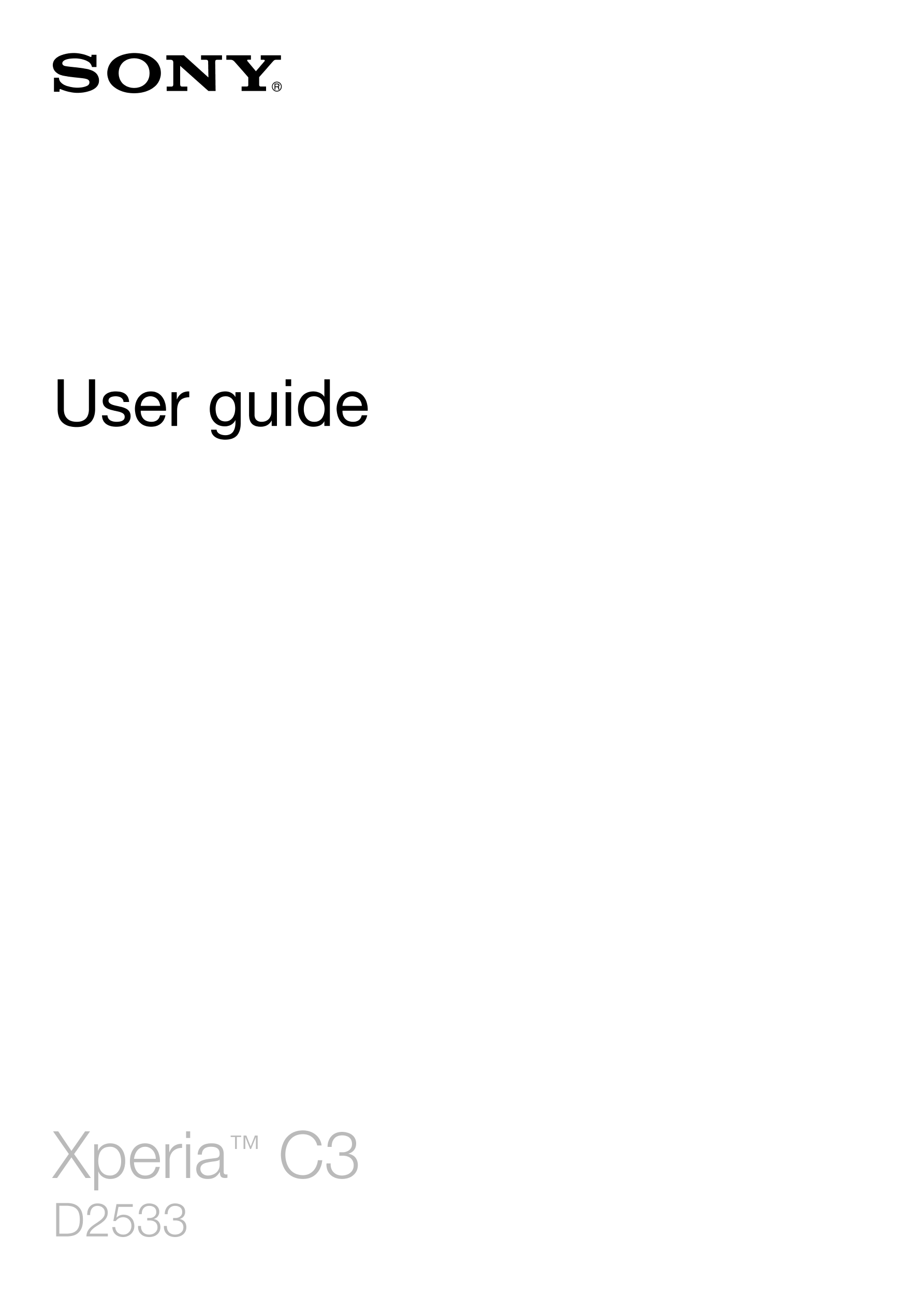 User guide
Xperia™ C3
D2533