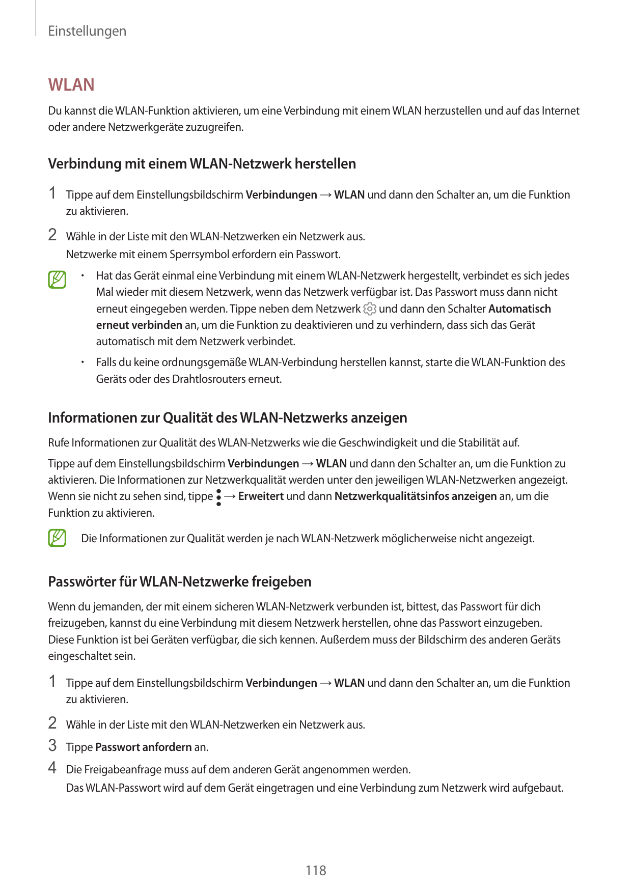 EinstellungenWLANDu kannst die WLAN-Funktion aktivieren, um eine Verbindung mit einem WLAN herzustellen und auf das Internetoder