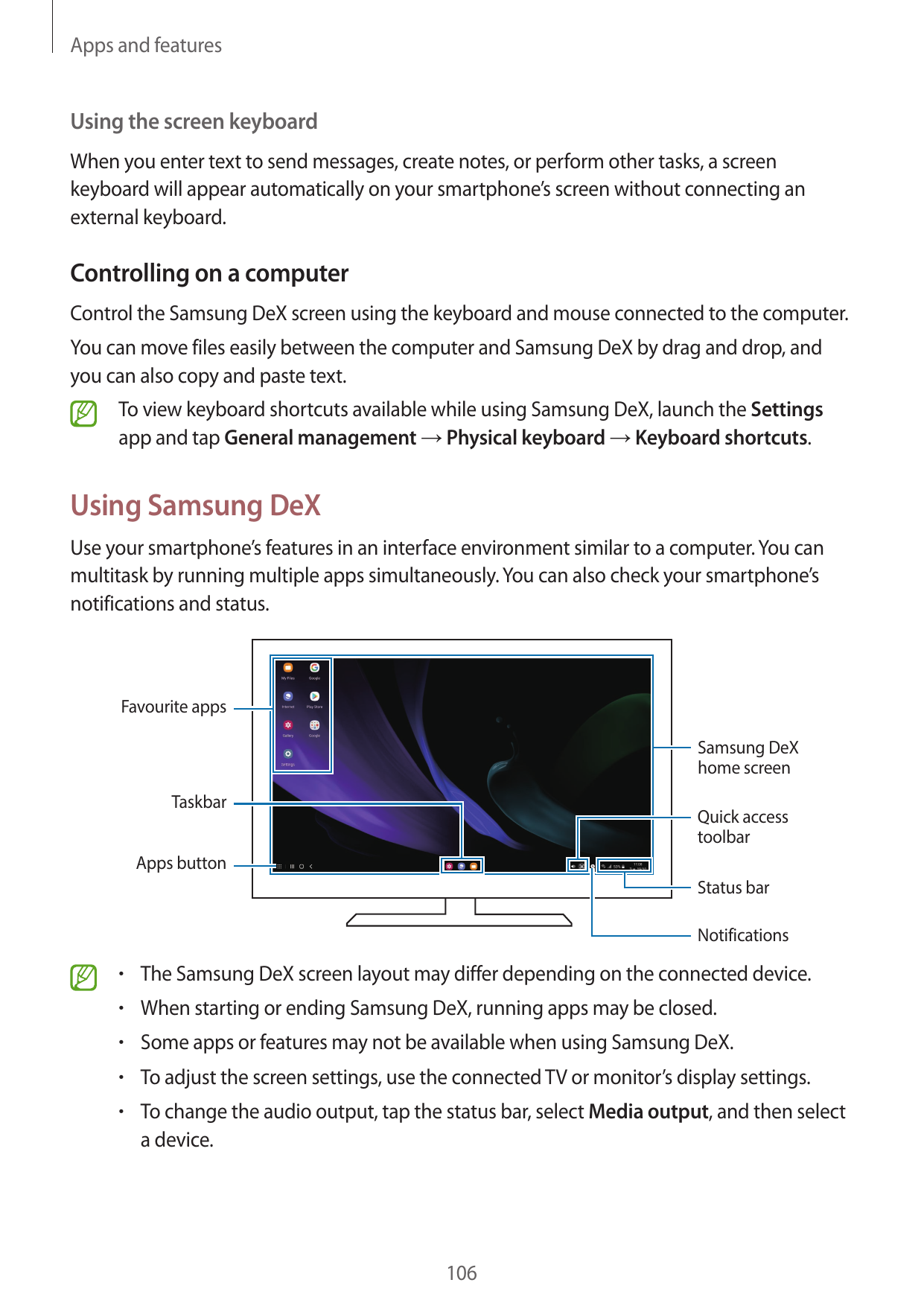 Apps and featuresUsing the screen keyboardWhen you enter text to send messages, create notes, or perform other tasks, a screenke