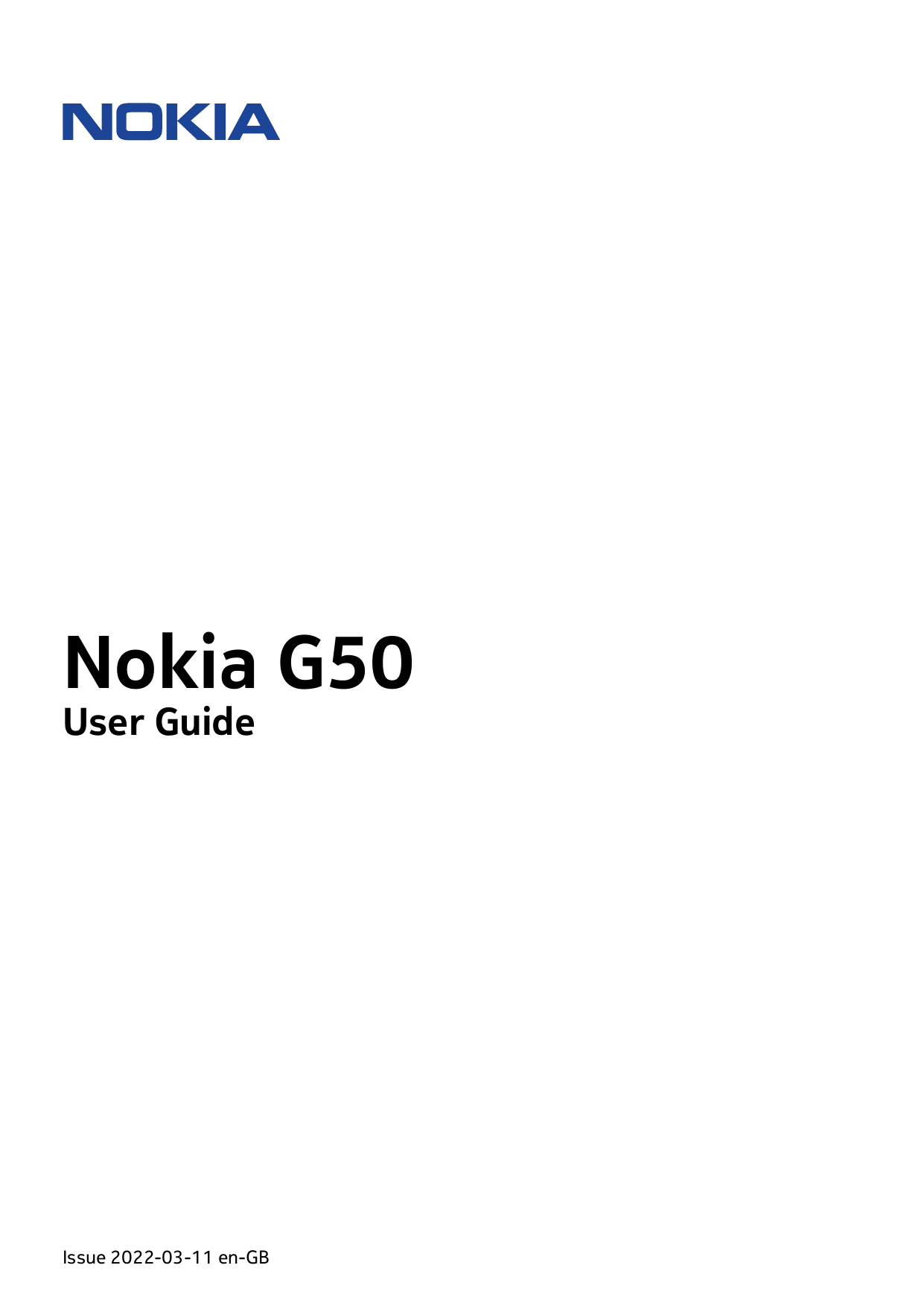 Nokia G50User GuideIssue 2022-03-11 en-GB
