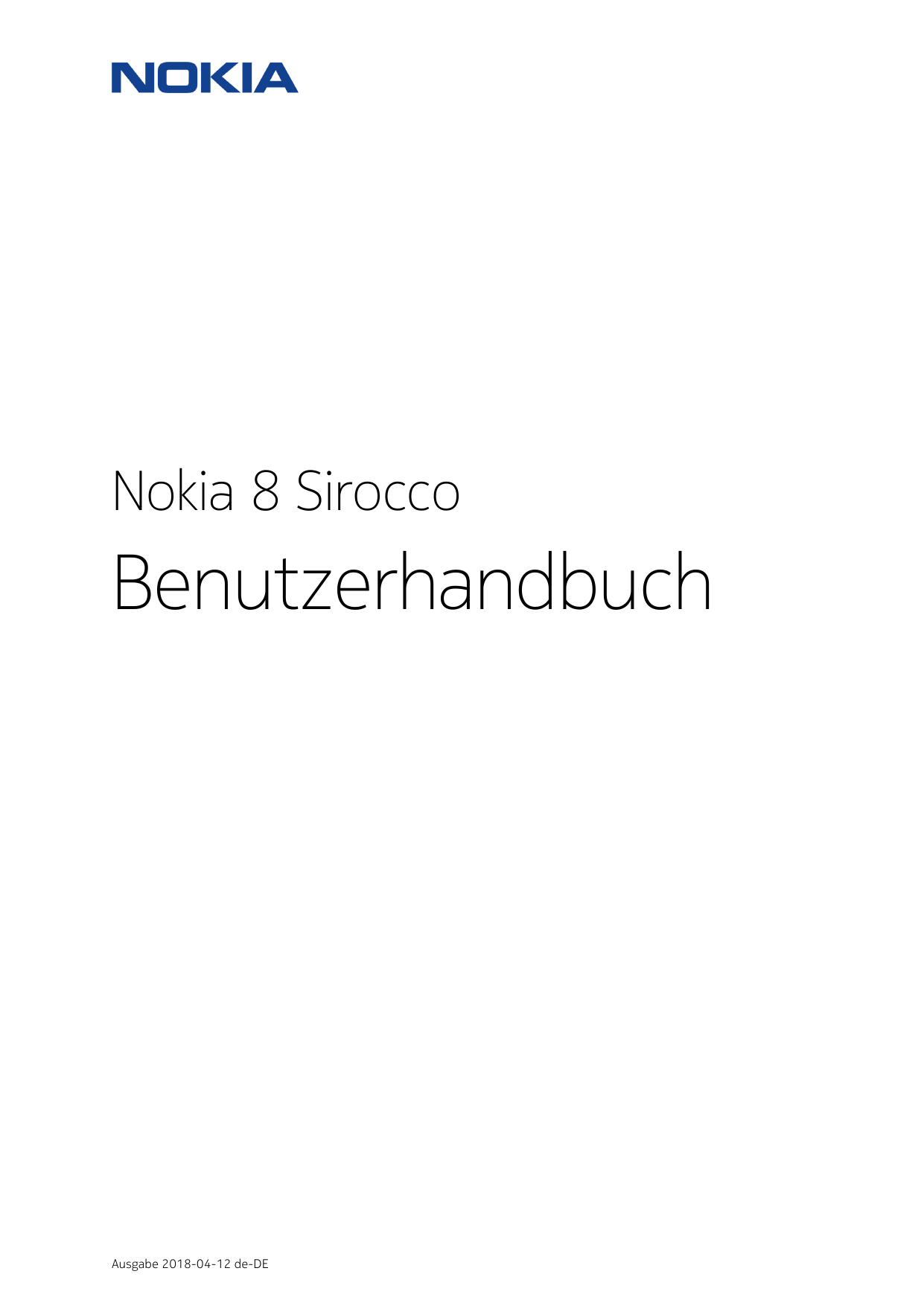 Nokia 8 SiroccoBenutzerhandbuchAusgabe 2018-04-12 de-DE