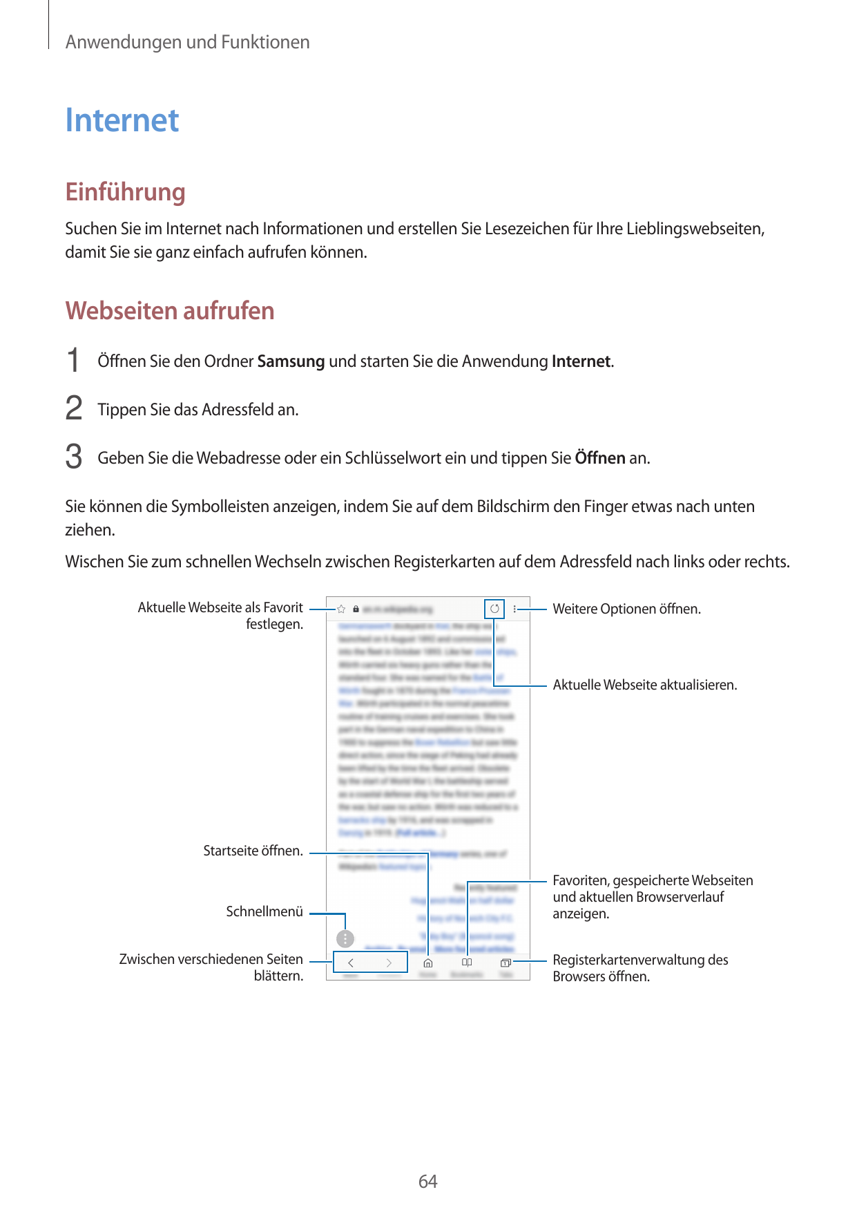 Anwendungen und FunktionenInternetEinführungSuchen Sie im Internet nach Informationen und erstellen Sie Lesezeichen für Ihre Lie