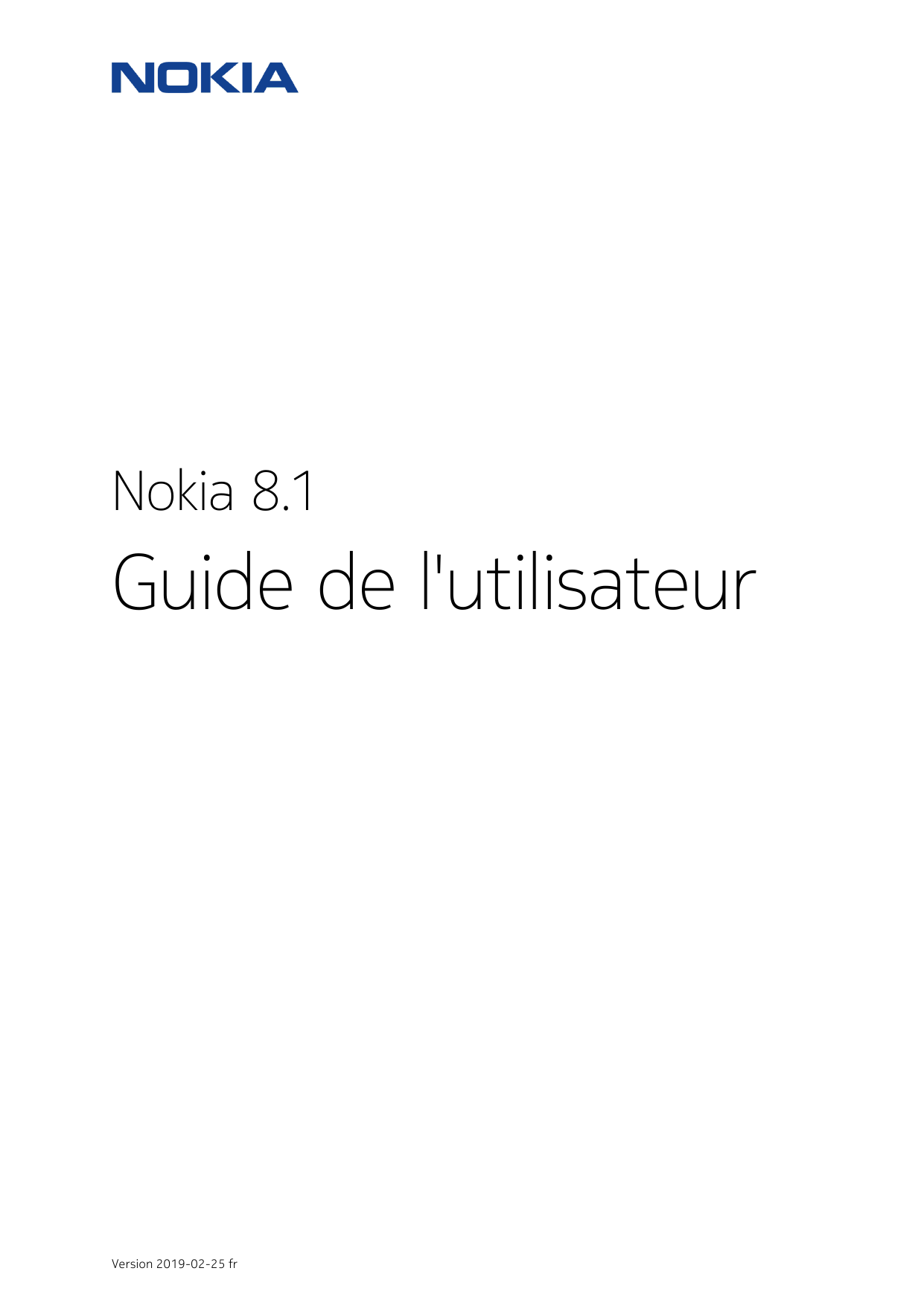 Nokia 8.1Guide de l'utilisateurVersion 2019-02-25 fr