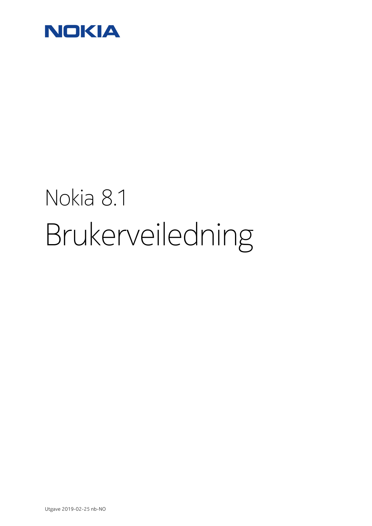 Nokia 8.1BrukerveiledningUtgave 2019-02-25 nb-NO