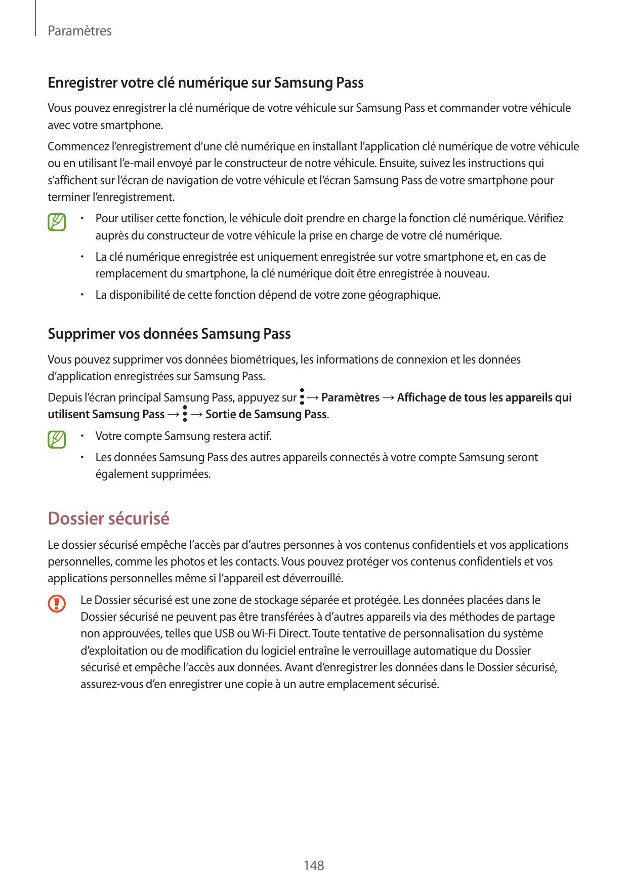 ParamètresEnregistrer votre clé numérique sur Samsung PassVous pouvez enregistrer la clé numérique de votre véhicule sur Samsung
