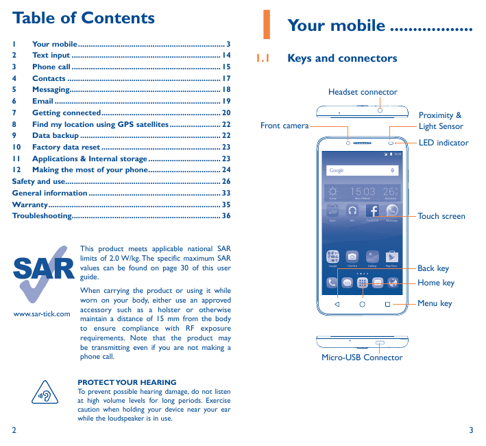 Table of Contents1Your mobile��������������������������������������������������������������������� 32Text input�����������������