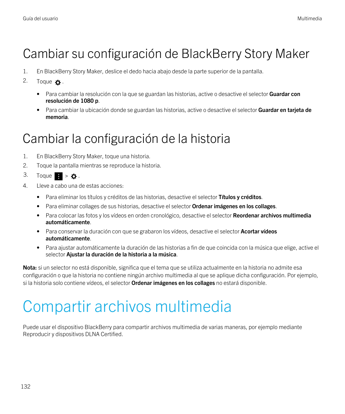 Guía del usuarioMultimediaCambiar su configuración de BlackBerry Story Maker1.En BlackBerry Story Maker, deslice el dedo hacia a