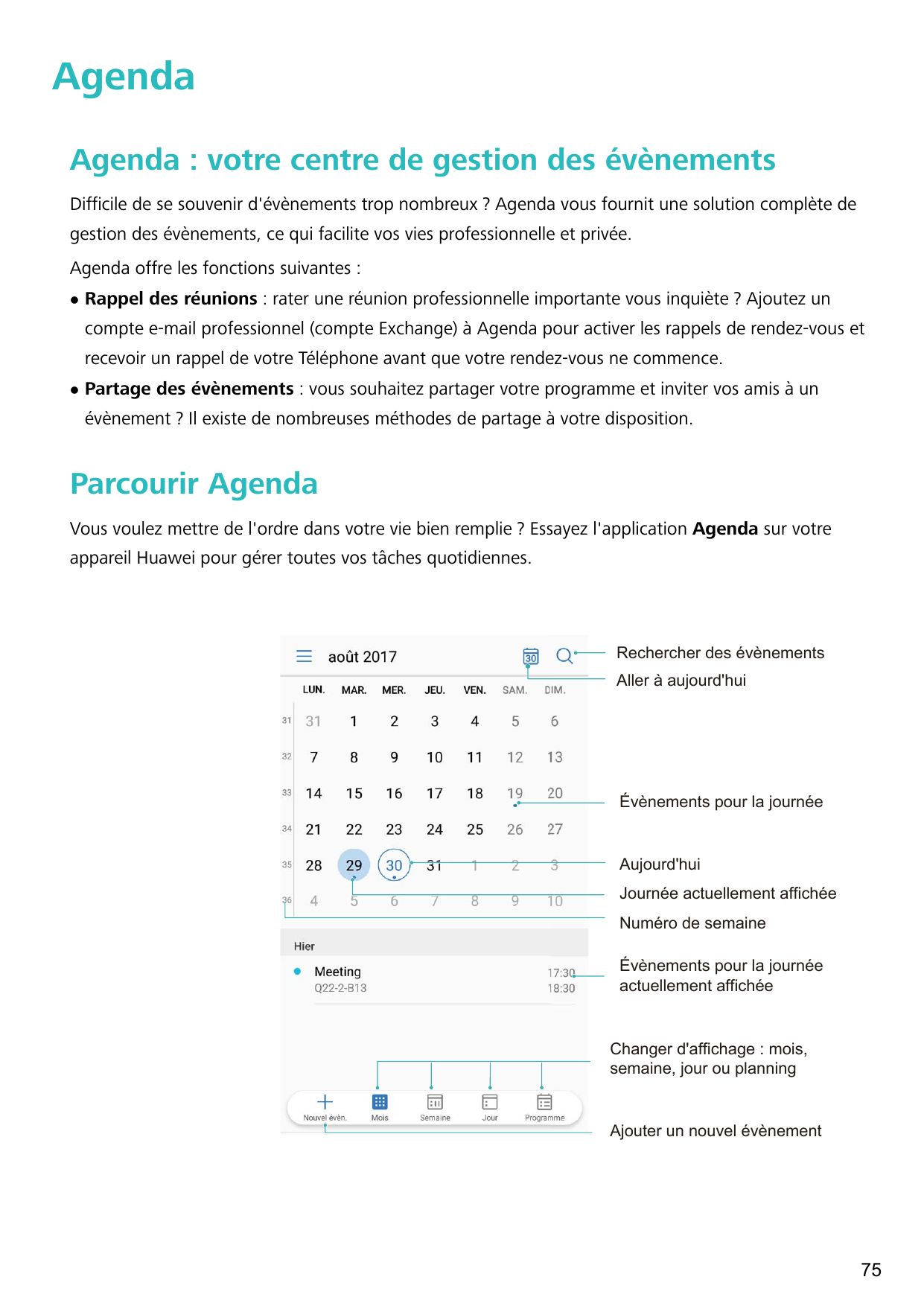 AgendaAgenda : votre centre de gestion des évènementsDifficile de se souvenir d'évènements trop nombreux ? Agenda vous fournit u