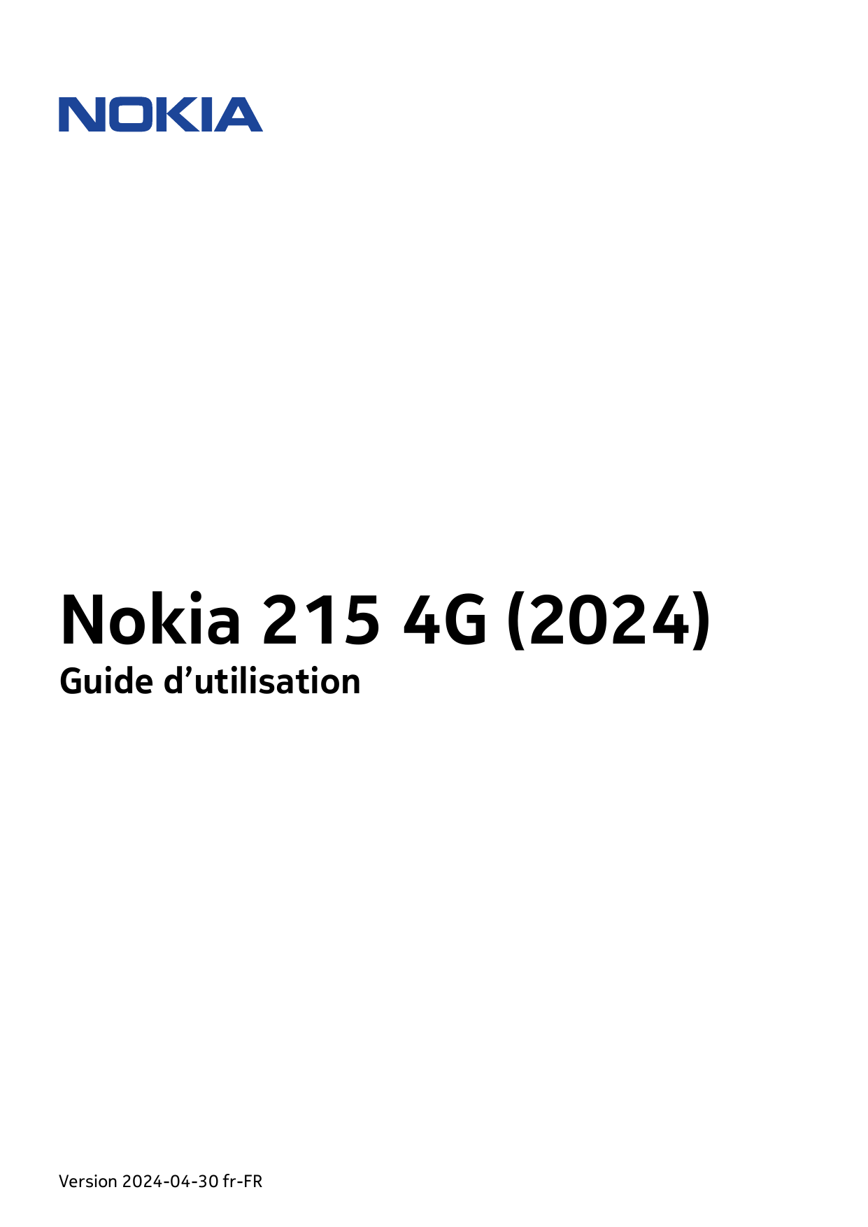 Nokia 215 4G (2024)Guide d’utilisationVersion 2024-04-30 fr-FR