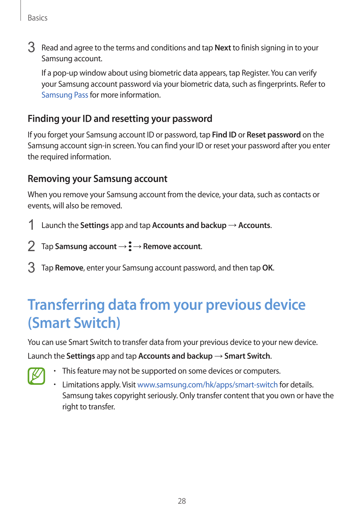 Basics3 Read and agree to the terms and conditions and tap Next to finish signing in to yourSamsung account.If a pop-up window a