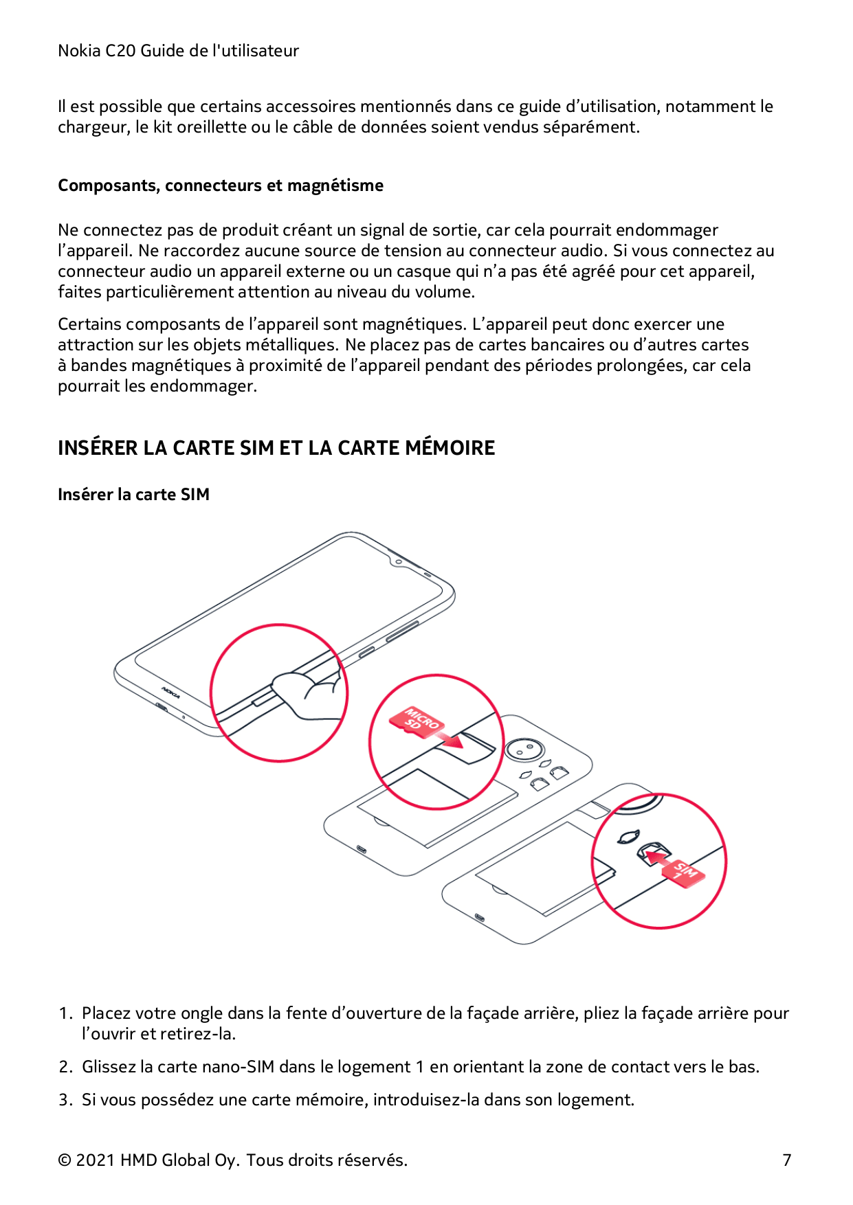 Nokia C20 Guide de l'utilisateurIl est possible que certains accessoires mentionnés dans ce guide d’utilisation, notamment lecha