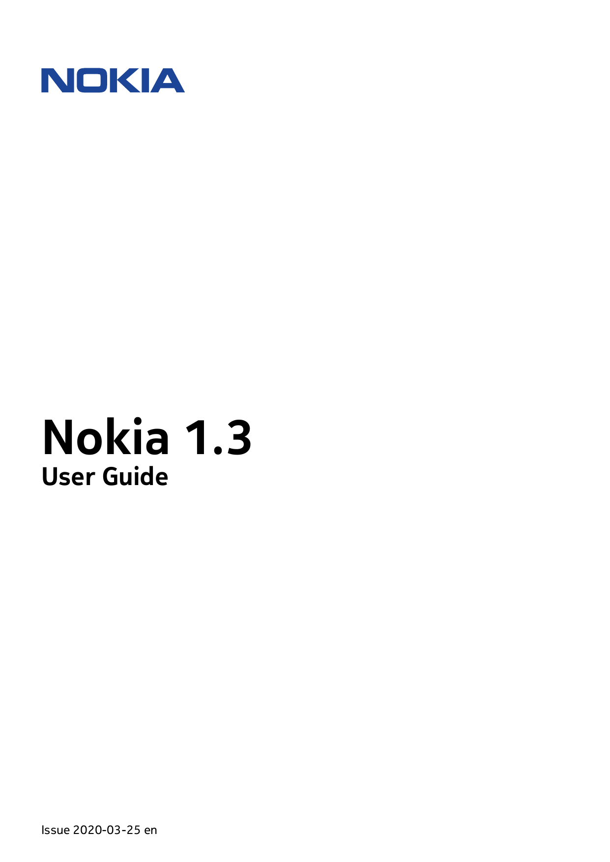 Nokia 1.3User GuideIssue 2020-03-25 en