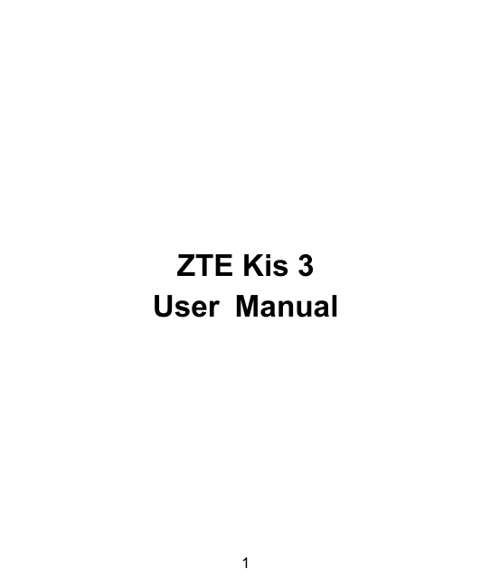 ZTE Kis 3User Manual1