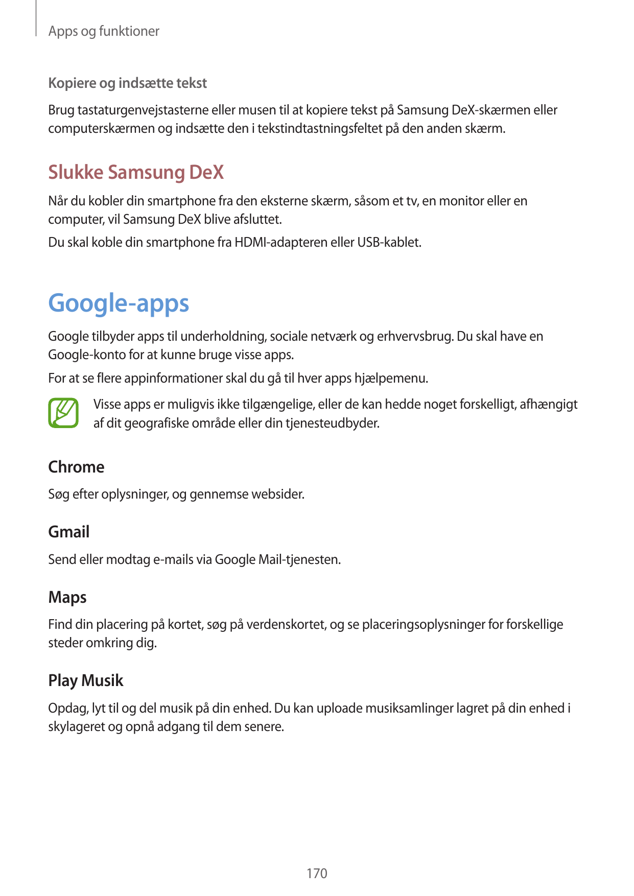 Apps og funktionerKopiere og indsætte tekstBrug tastaturgenvejstasterne eller musen til at kopiere tekst på Samsung DeX-skærmen 
