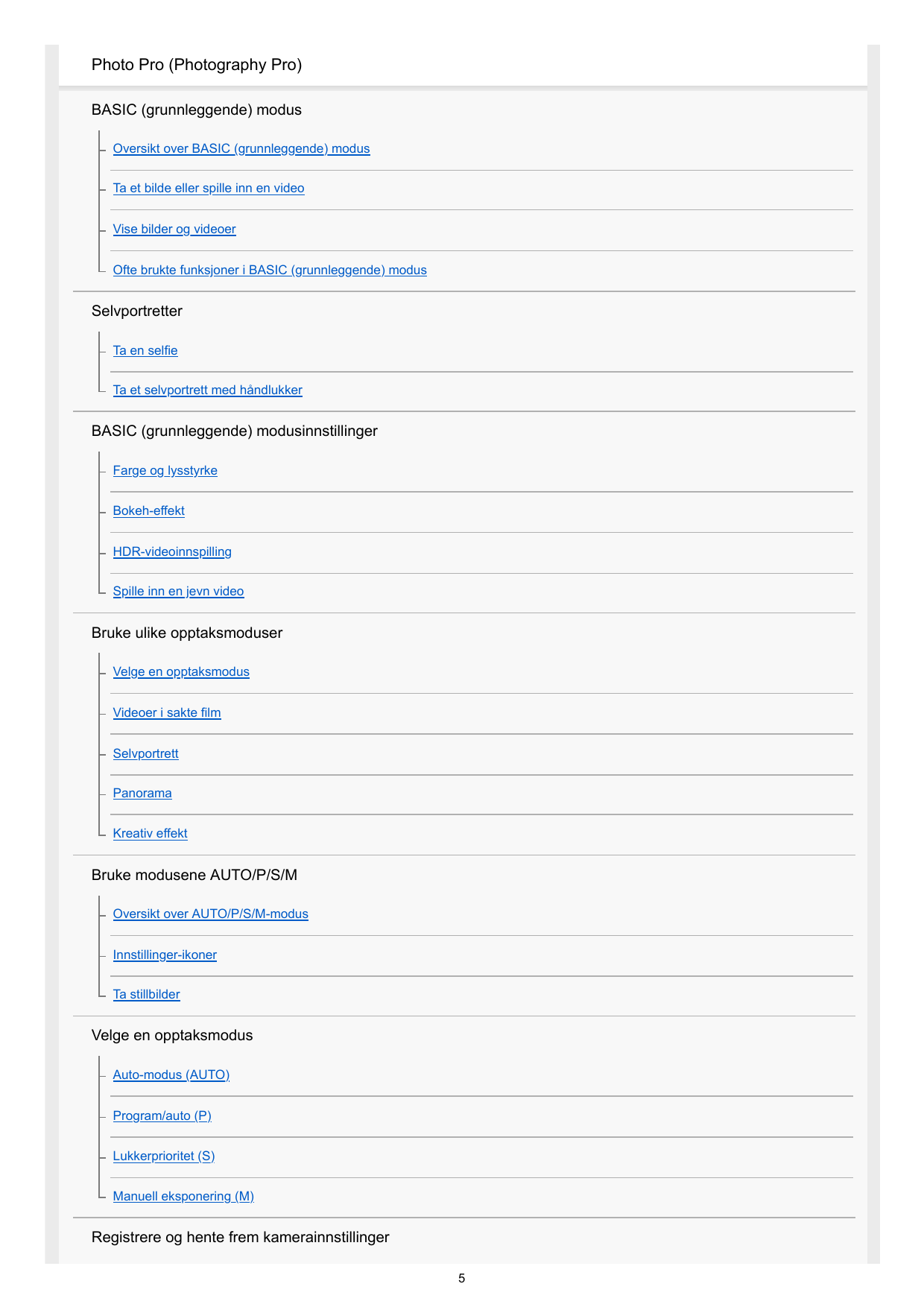 Photo Pro (Photography Pro)BASIC (grunnleggende) modusOversikt over BASIC (grunnleggende) modusTa et bilde eller spille inn en v