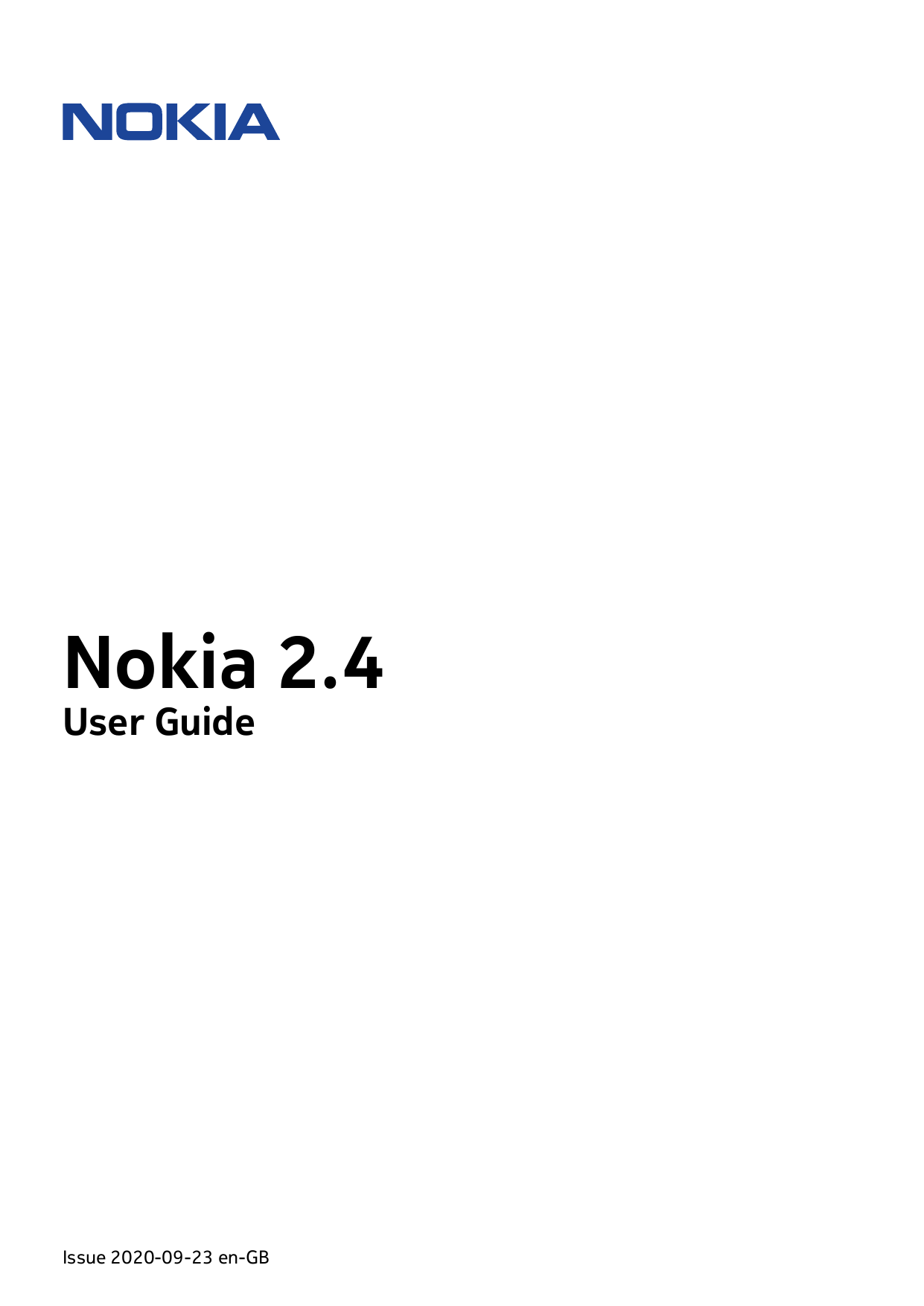 Nokia 2.4User GuideIssue 2020-09-23 en-GB