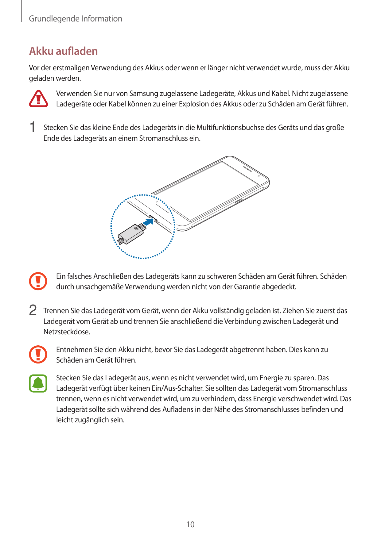 Grundlegende InformationAkku aufladenVor der erstmaligen Verwendung des Akkus oder wenn er länger nicht verwendet wurde, muss de