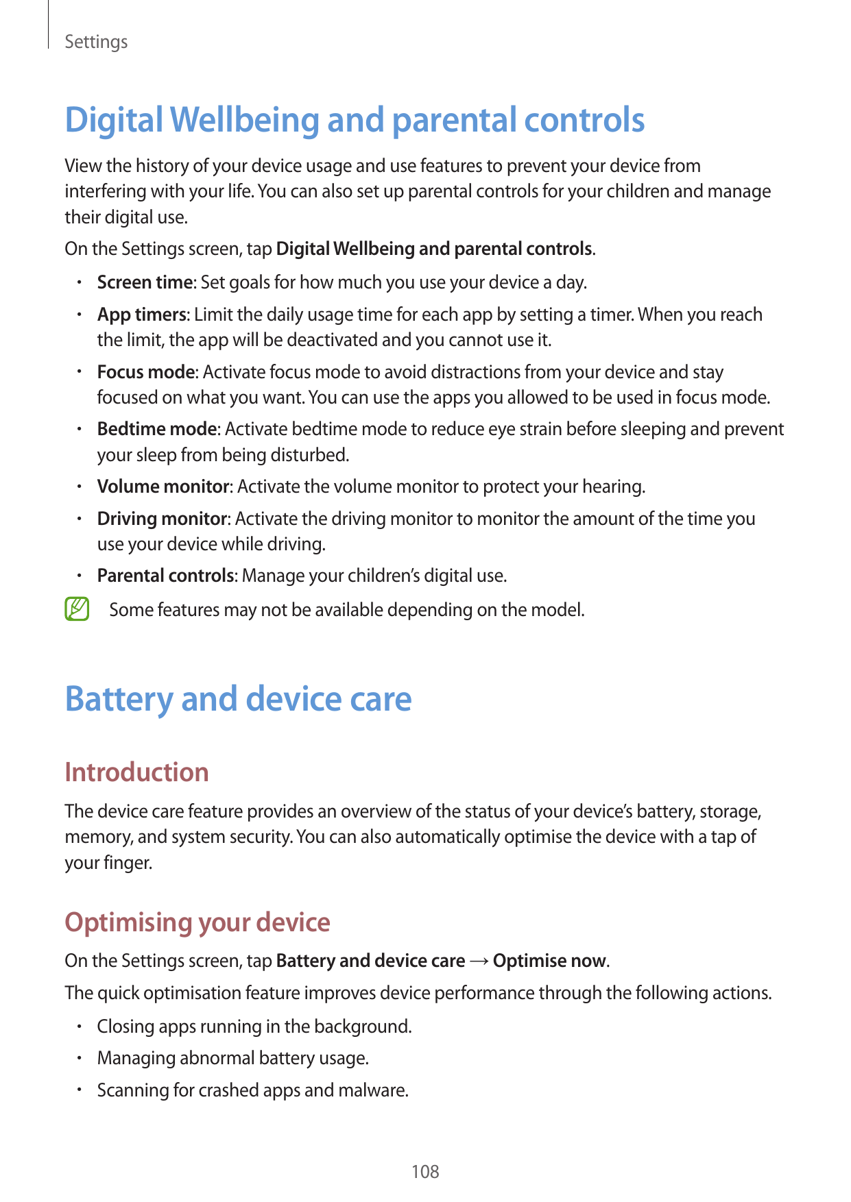 SettingsDigital Wellbeing and parental controlsView the history of your device usage and use features to prevent your device fro