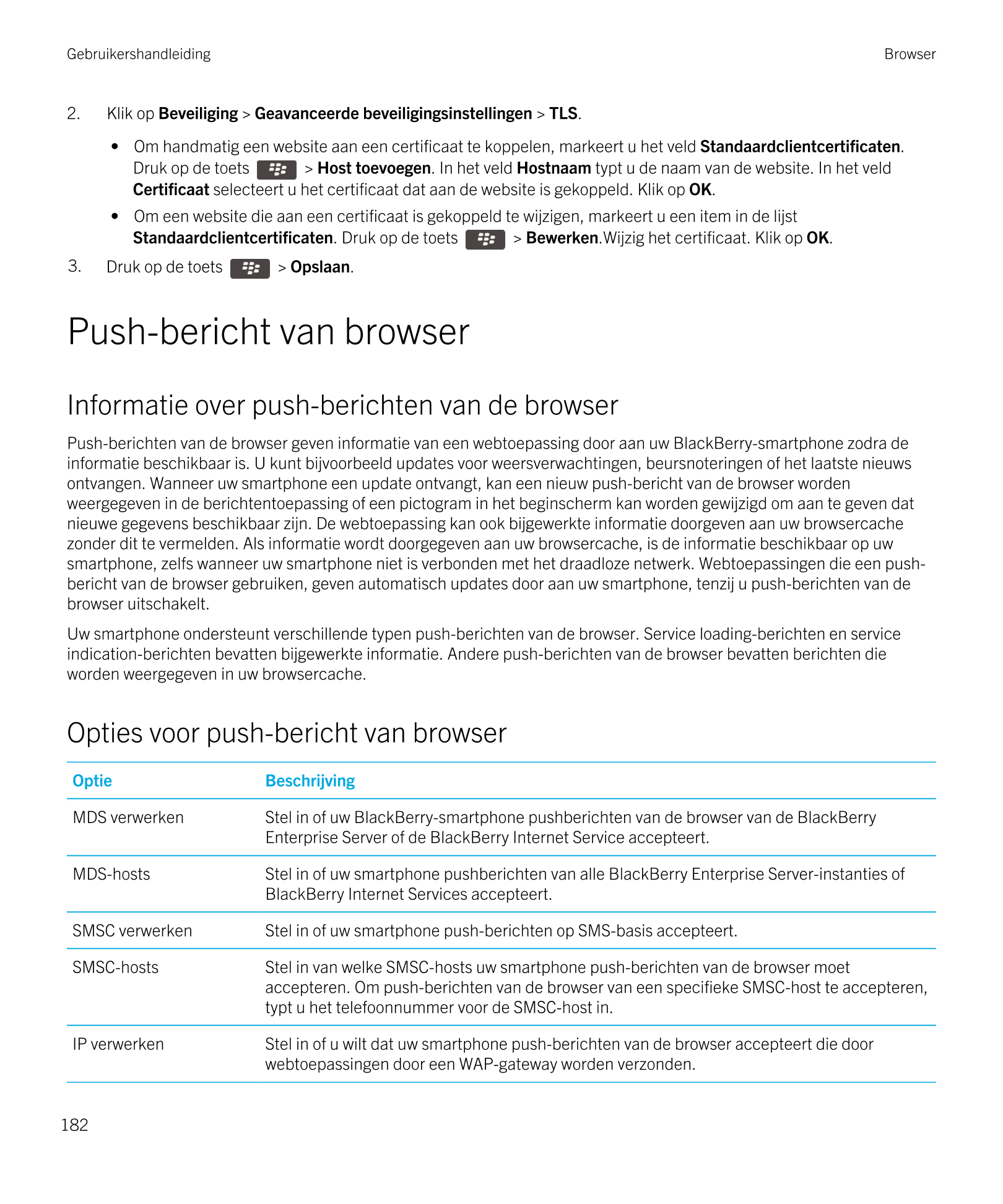 Gebruikershandleiding Browser
2. Klik op  Beveiliging >  Geavanceerde beveiligingsinstellingen >  TLS. 
•  Om handmatig een webs