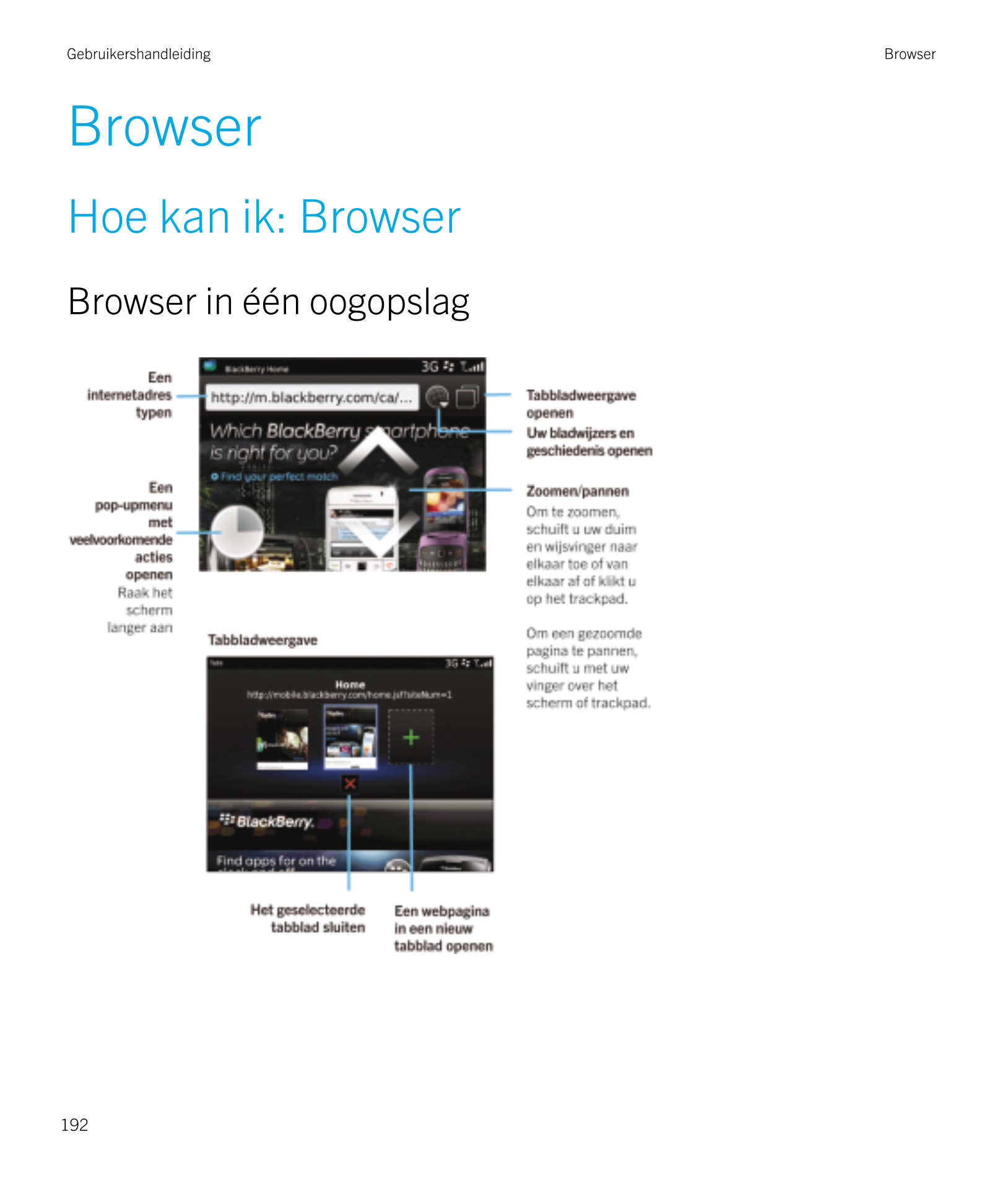 Gebruikershandleiding Browser
Browser
Hoe kan ik: Browser
Browser in één oogopslag  
192