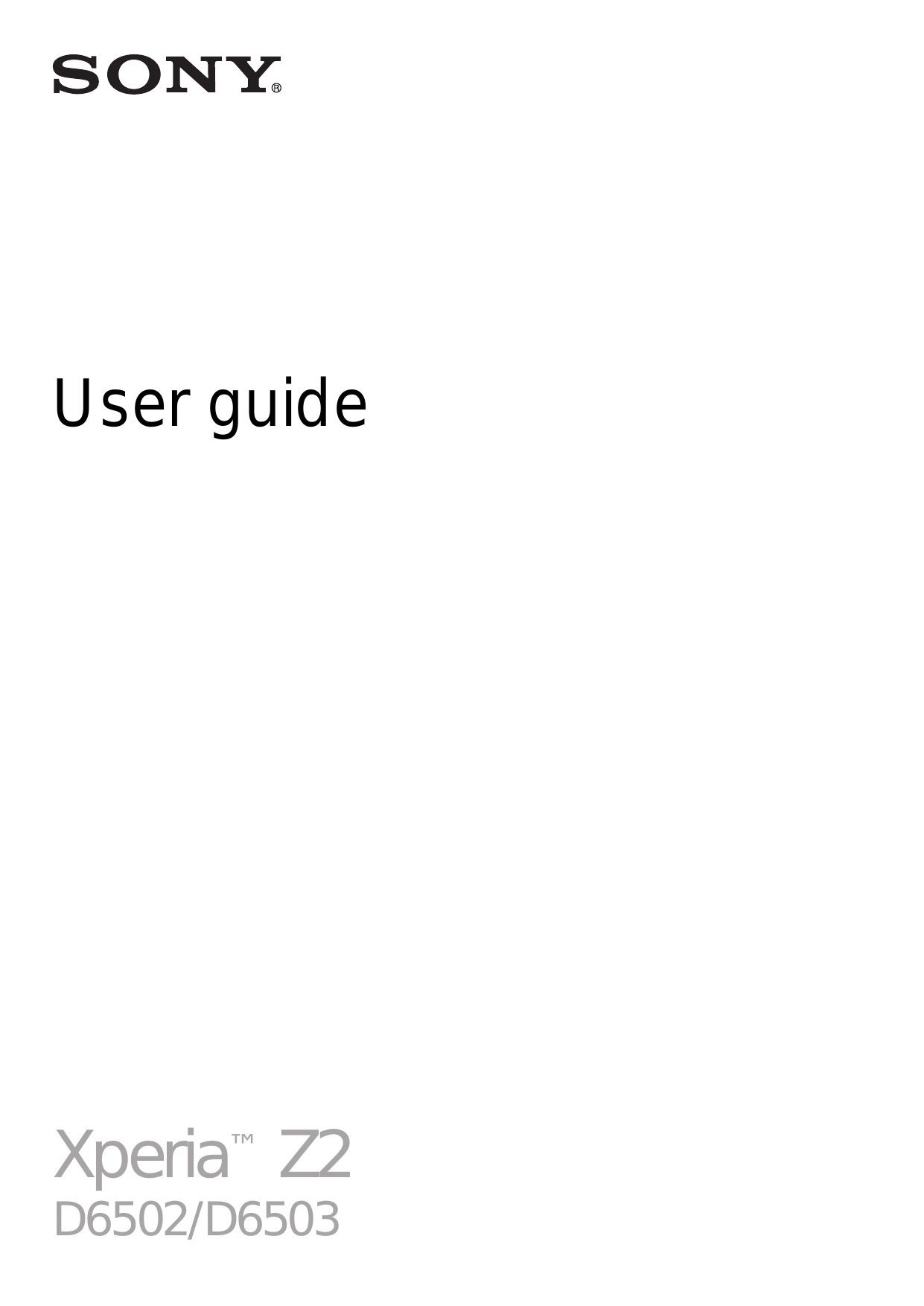 User guideXperia™ Z2D6502/D6503