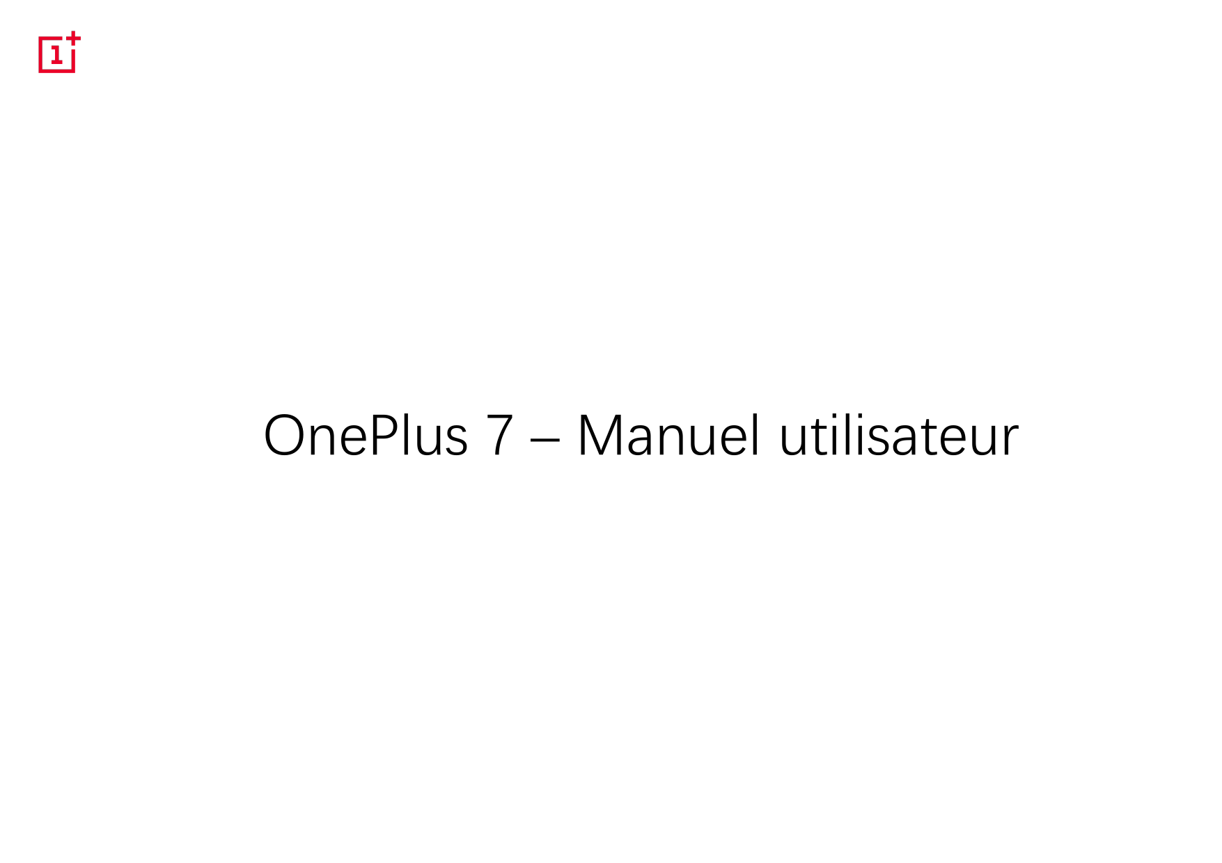 OnePlus 7 – Manuel utilisateur