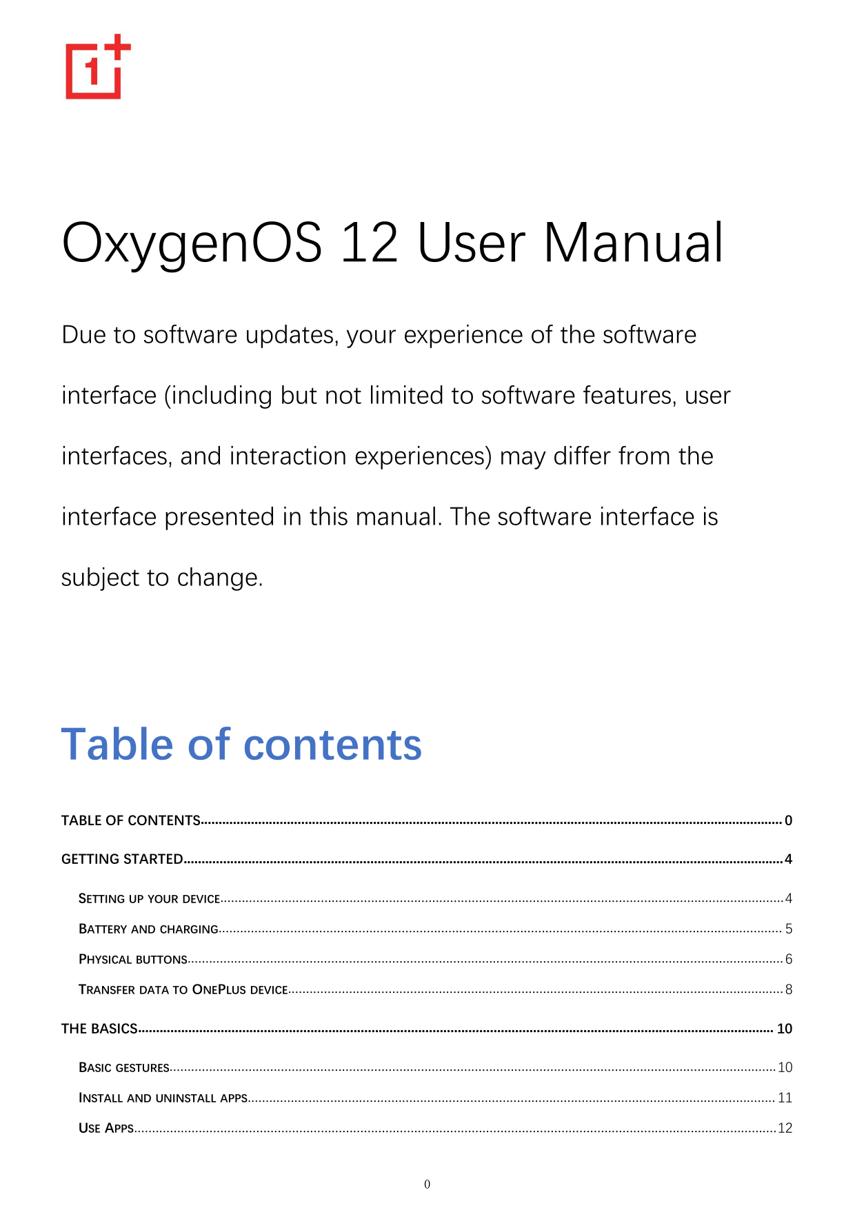OxygenOS 12 User ManualDue to software updates, your experience of the softwareinterface (including but not limited to software 