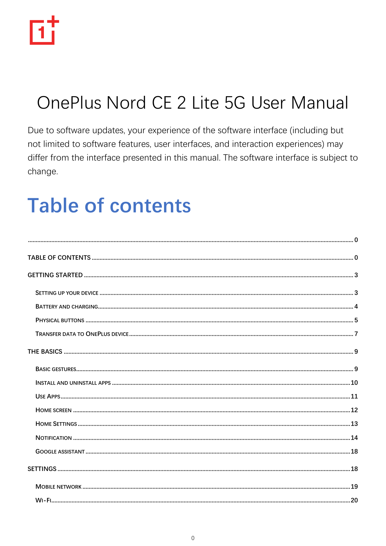 OnePlus Nord CE 2 Lite 5G User ManualDue to software updates, your experience of the software interface (including butnot limite