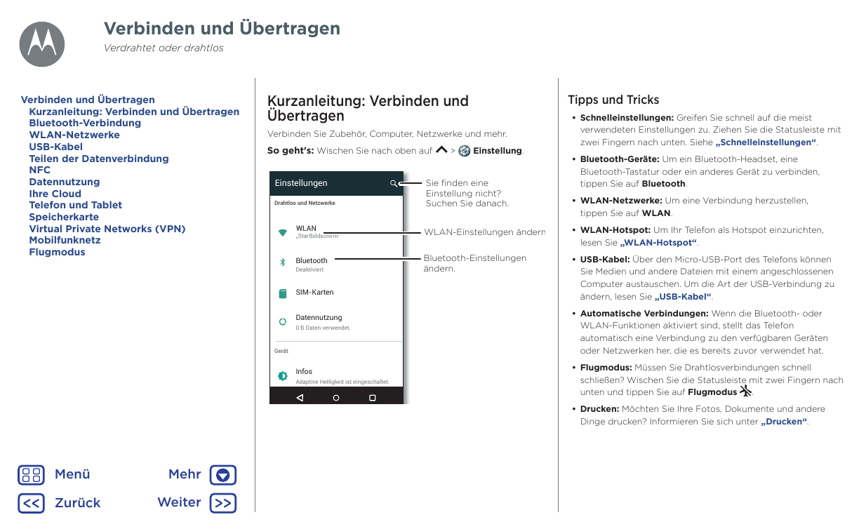 Verbinden und ÜbertragenVerdrahtet oder drahtlosVerbinden und ÜbertragenKurzanleitung: Verbinden und ÜbertragenBluetooth-Verbind