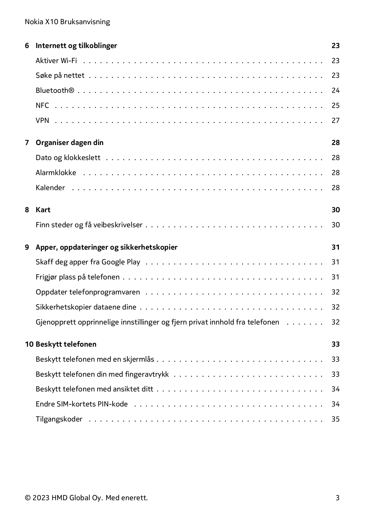 Nokia X10 Bruksanvisning6 Internett og tilkoblinger23Aktiver Wi-Fi . . . . . . . . . . . . . . . . . . . . . . . . . . . . . . .