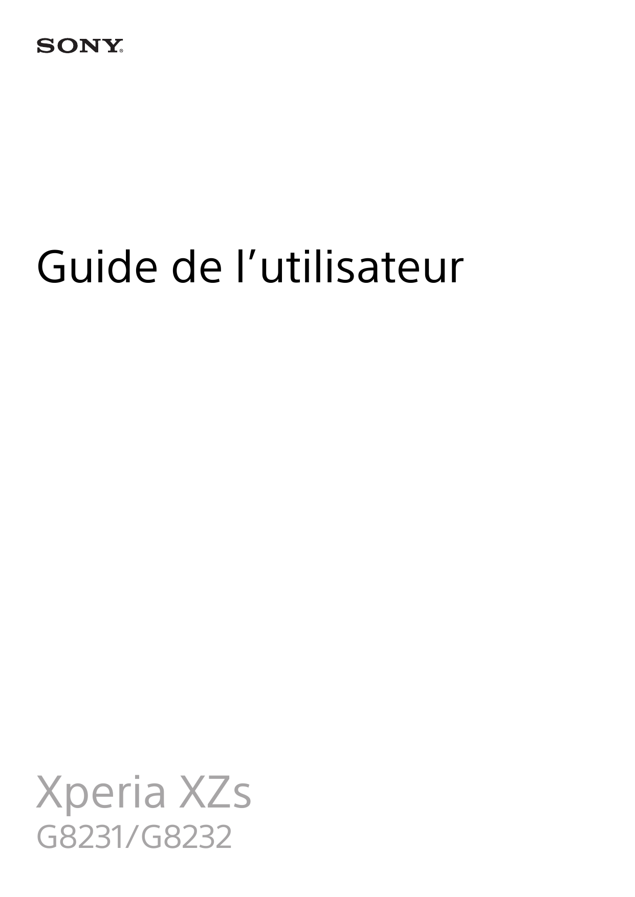 Guide de l’utilisateurXperia XZsG8231/G8232