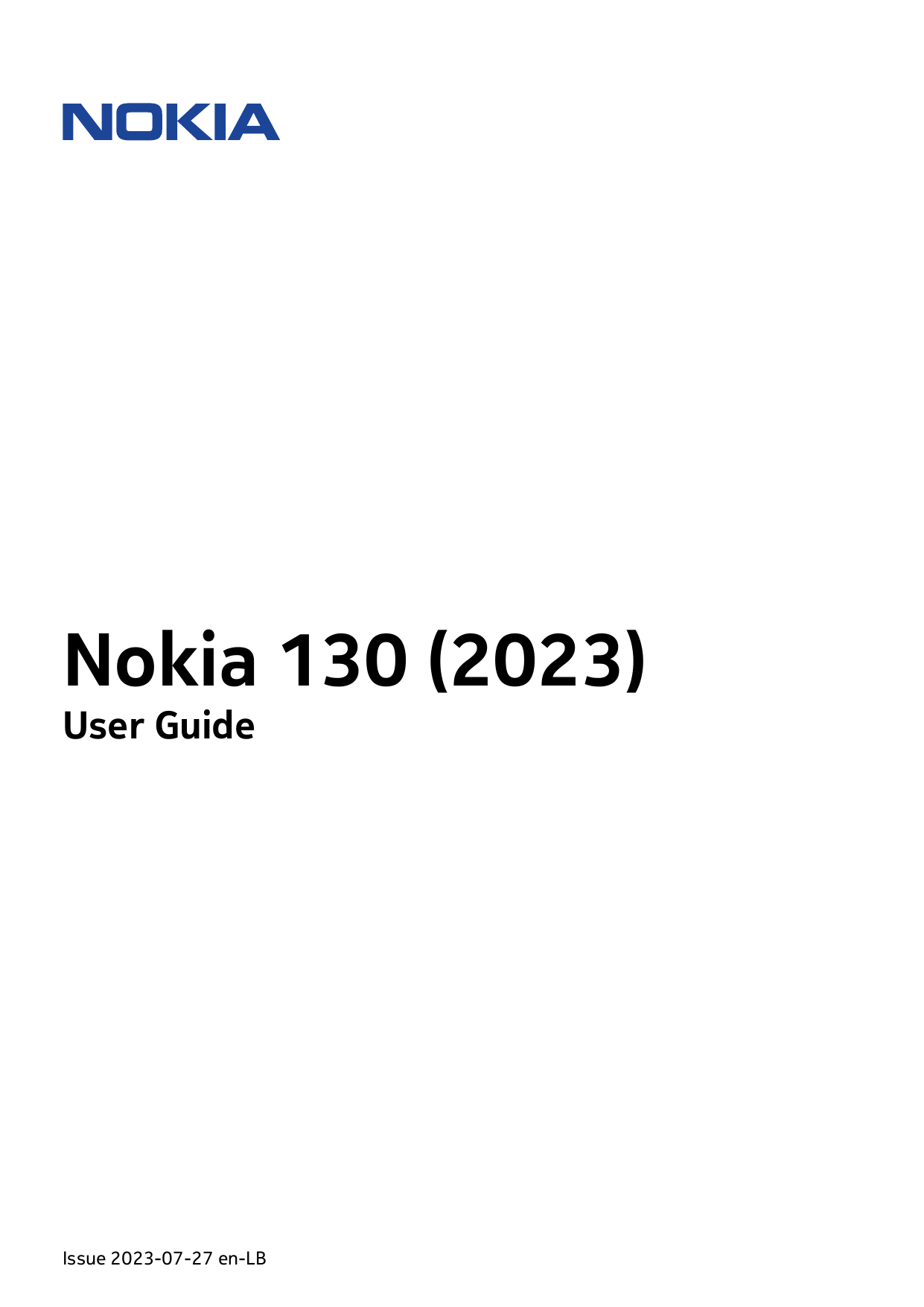 Nokia 130 (2023)User GuideIssue 2023-07-27 en-LB