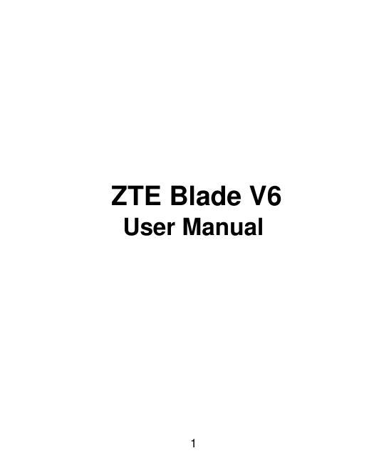ZTE Blade V6User Manual1
