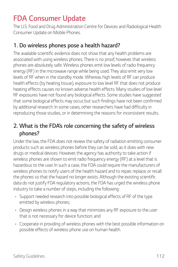 FDA Consumer UpdateThe U.S. Food and Drug Administration Centre for Devices and Radiological HealthConsumer Update on Mobile Pho