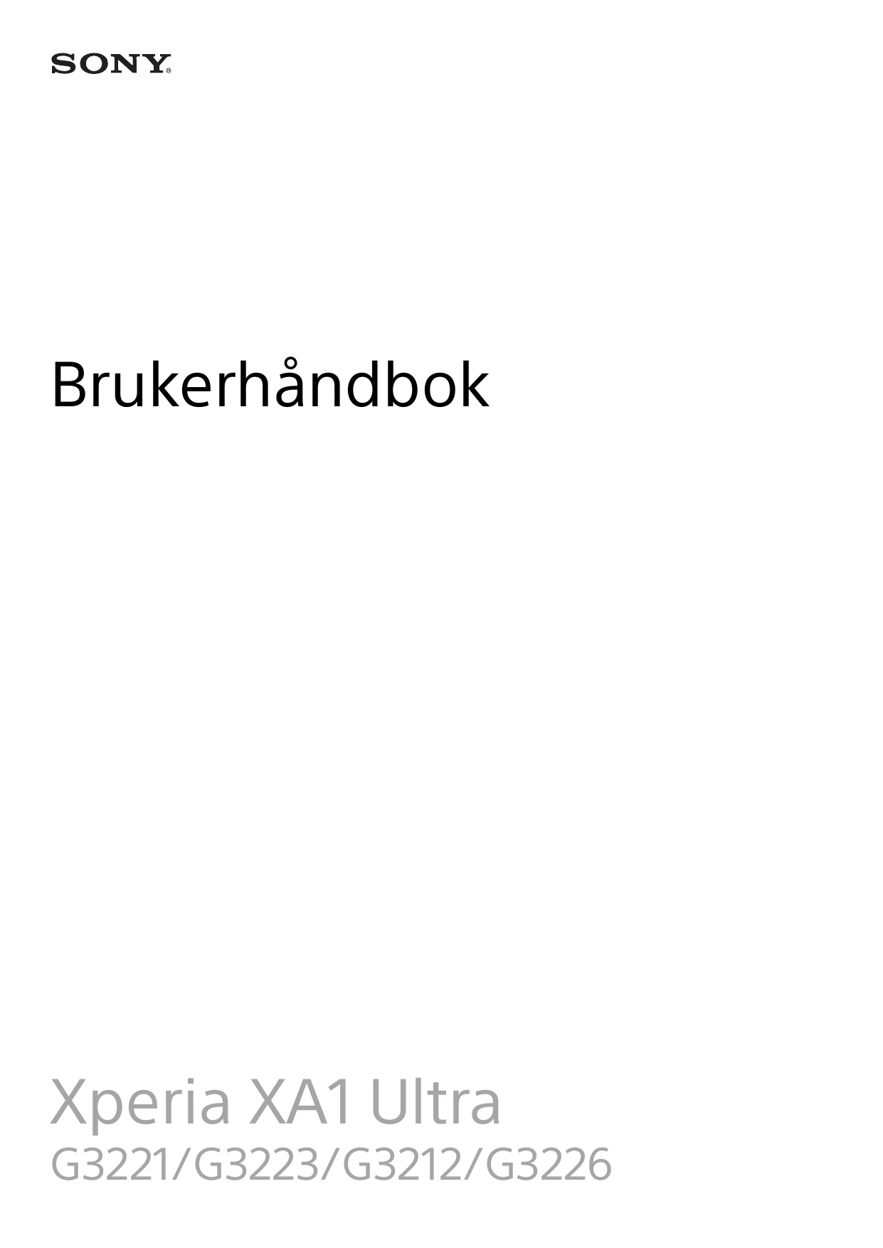 BrukerhåndbokXperia XA1 UltraG3221/G3223/G3212/G3226