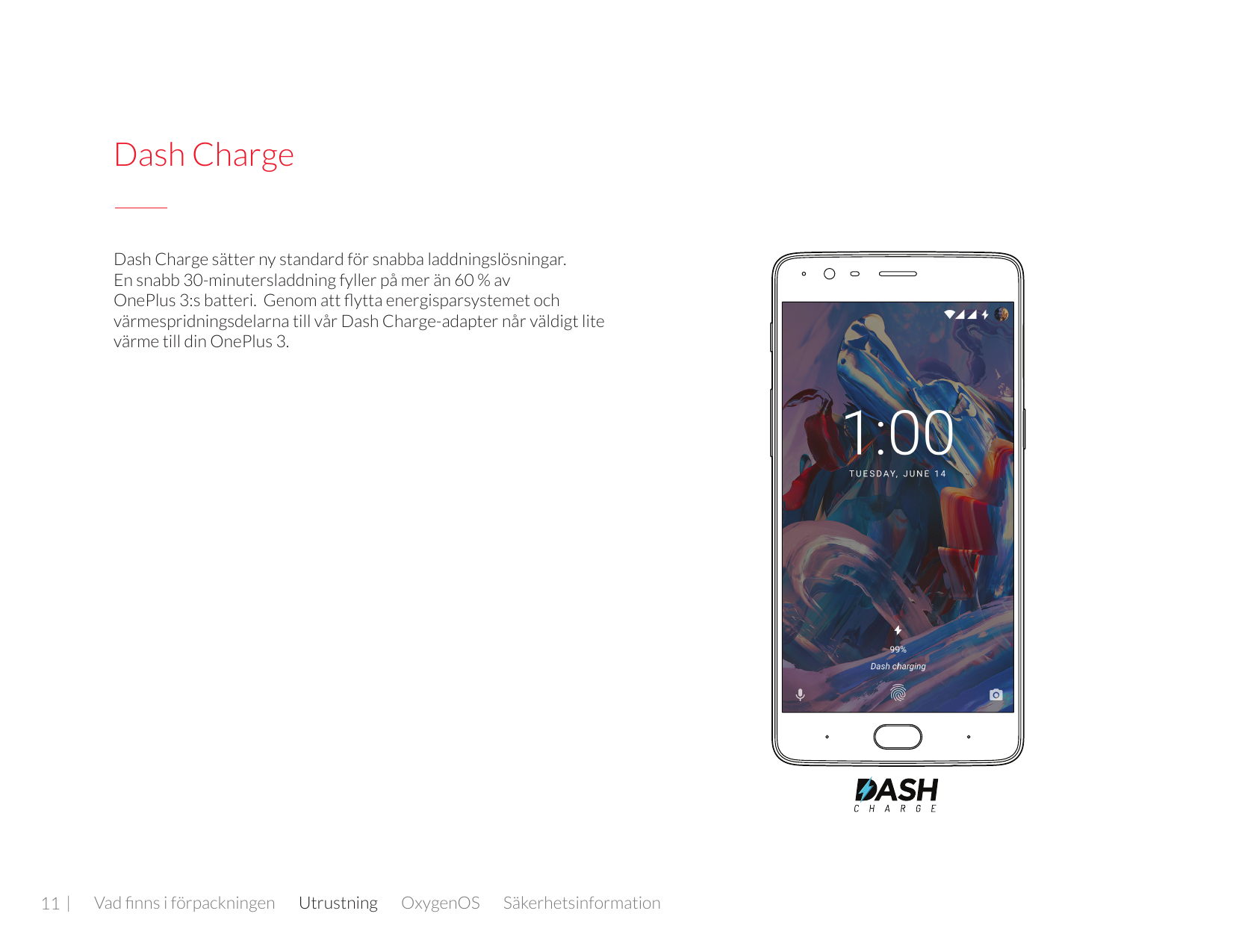 Dash ChargeDash Charge sätter ny standard för snabba laddningslösningar.En snabb 30-minutersladdning fyller på mer än 60 % avOne