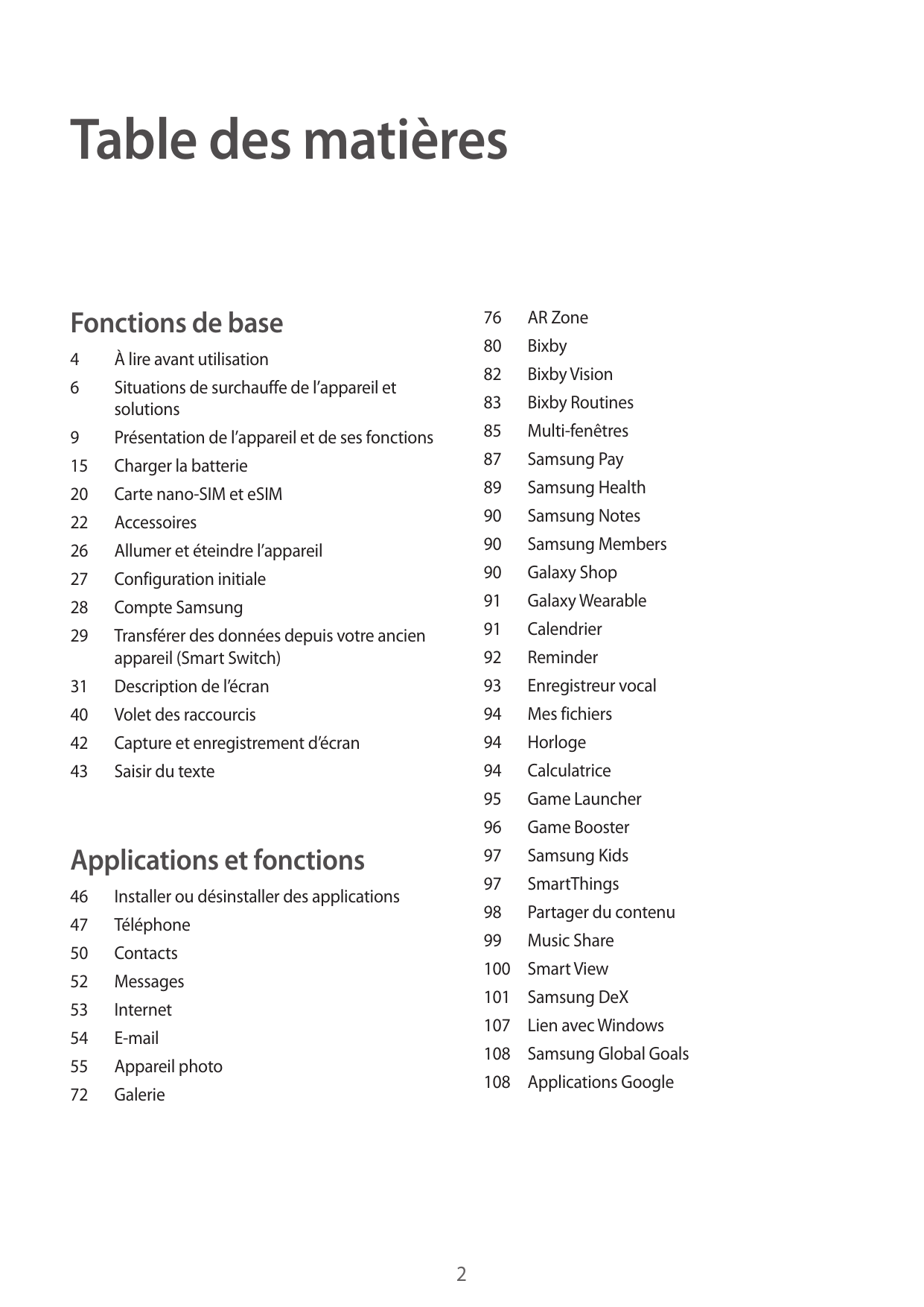 Table des matièresFonctions de base4À lire avant utilisation6Situations de surchauffe de l’appareil etsolutions9Présentation de 